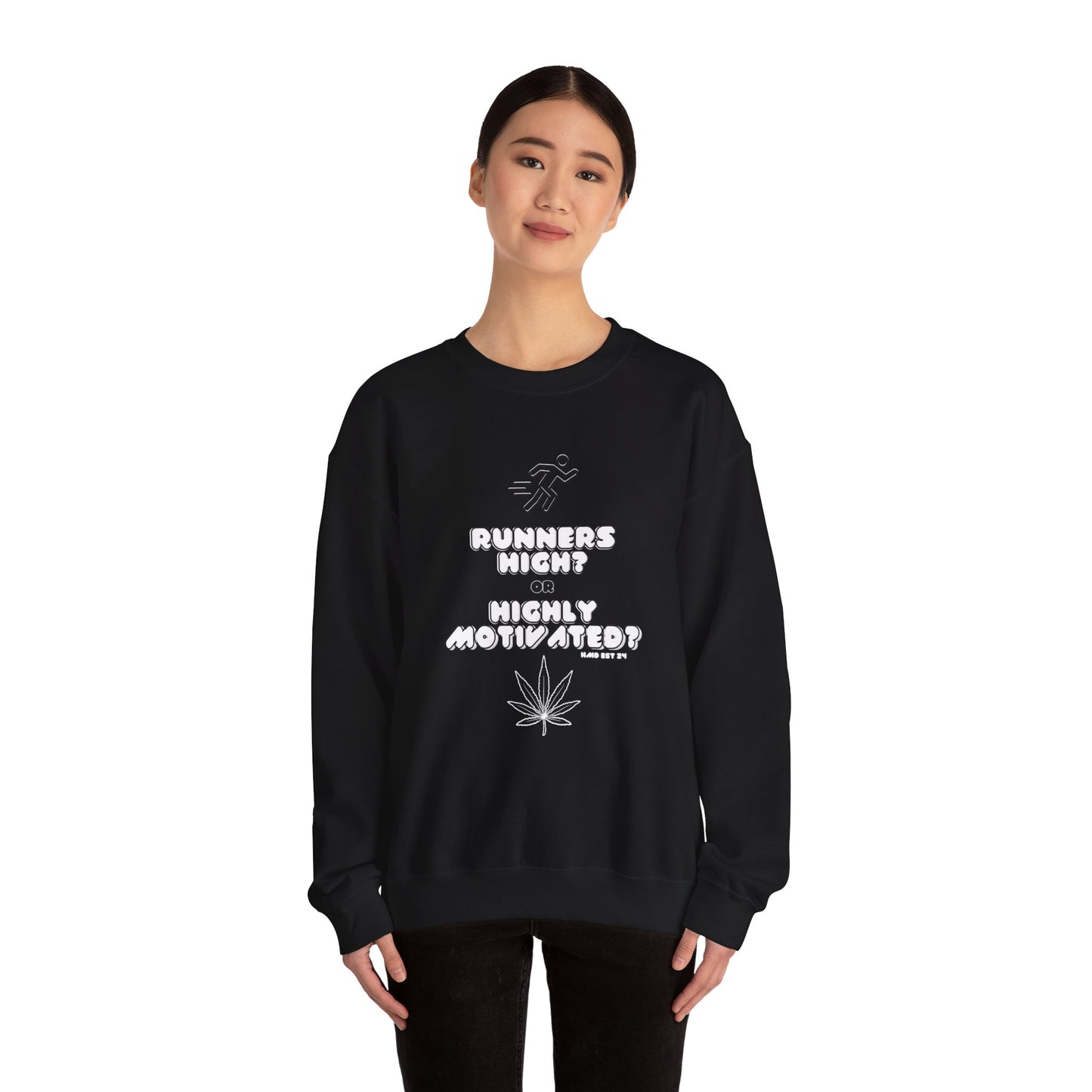 "Runner High?" Unisex Cotton Crewneck Sweatshirt