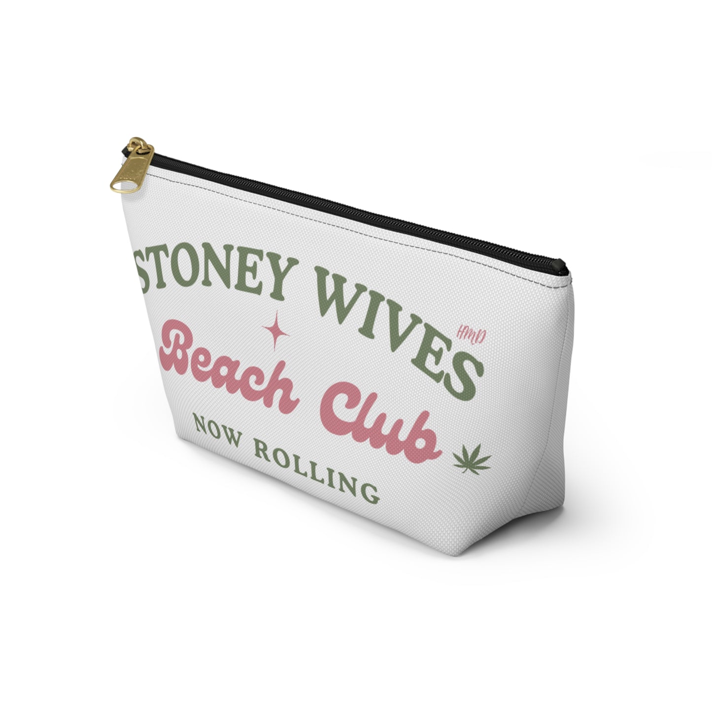 "SLOSW" Stoney Wives Beach Club | Accessory Pouch | The Secret Lives Of Stoney Wives Podcast Merch | Cannabis Sesh Gear Bag | Boho Stoner Zipper Pouch