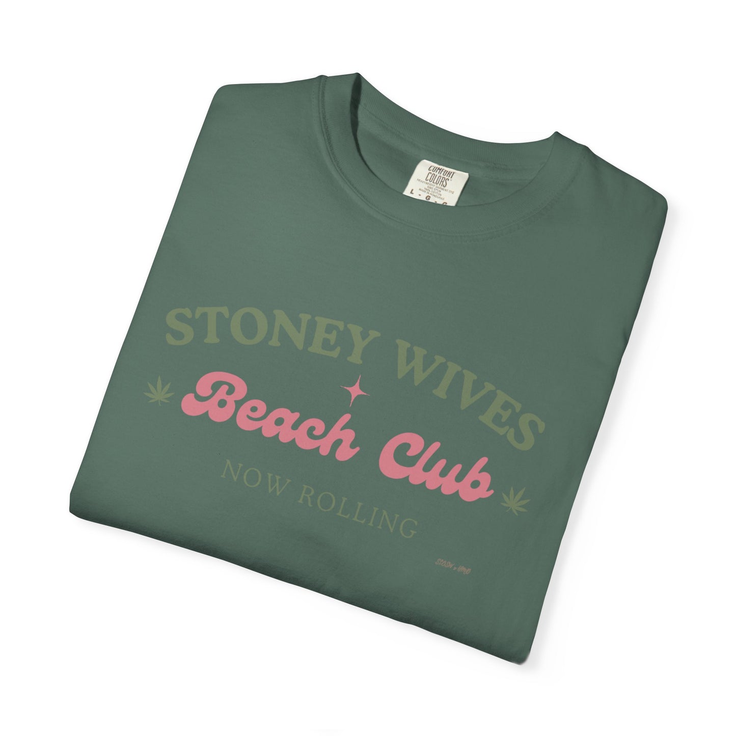 “SLOSW” Stoney Wives Beach Club | Comfort Colors Graphic T-Shirt | The Secret Lives of Stoney Wives Podcast Merch | Retro Summer Tee