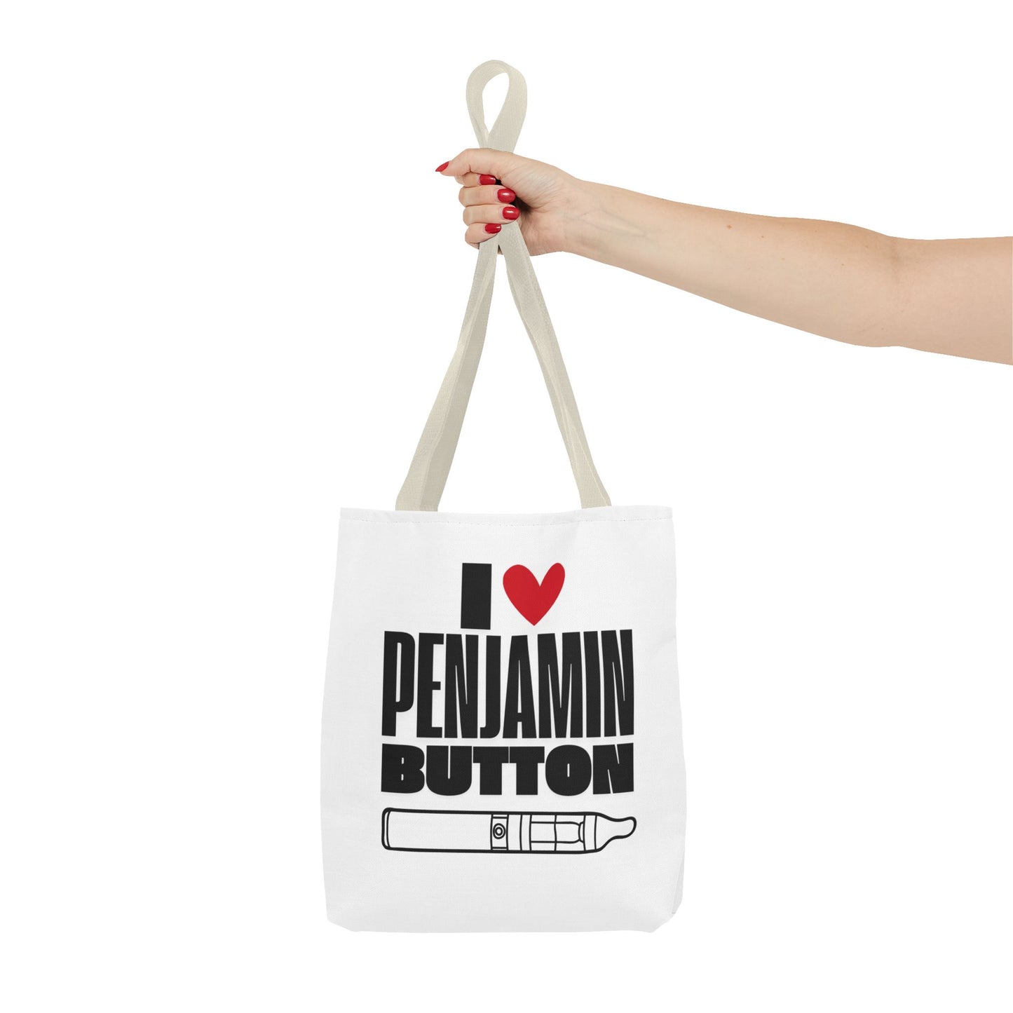 I Love Penjamin Button Tote Bag - Fun and Stylish Eco-Friendly Bag for Fans