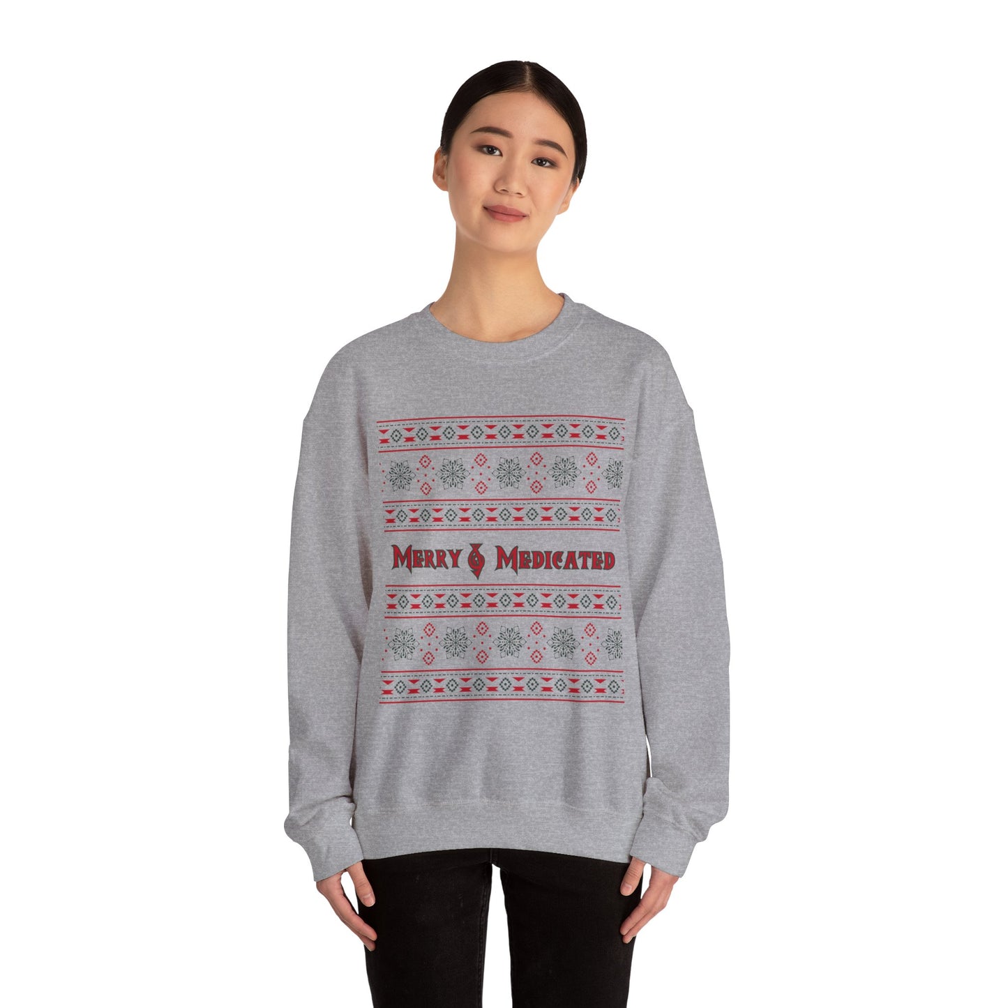 Merry & Medicated Unisex Crewneck Sweatshirt - Cozy Holiday Comfort