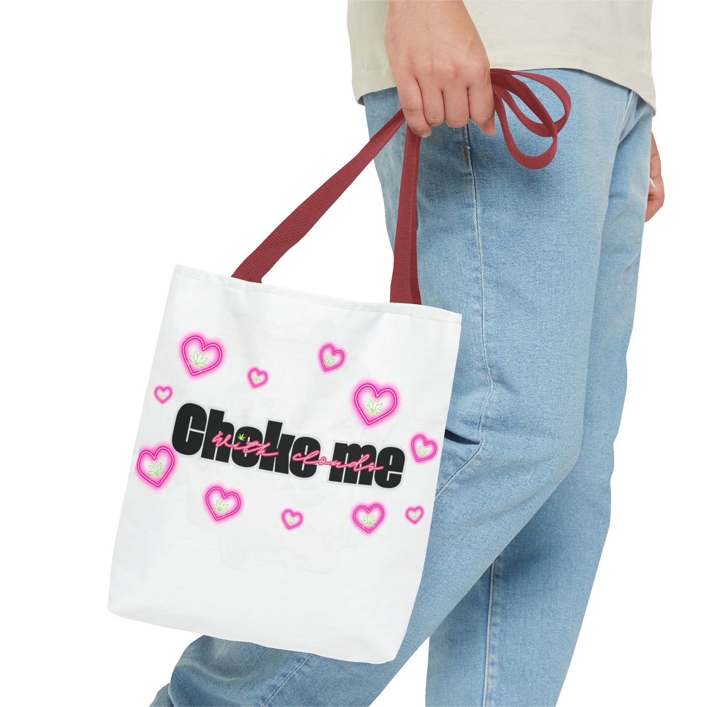 Choke Me with Clouds Tote Bag - Cute Heart Design for Trendy Fashion Lovers