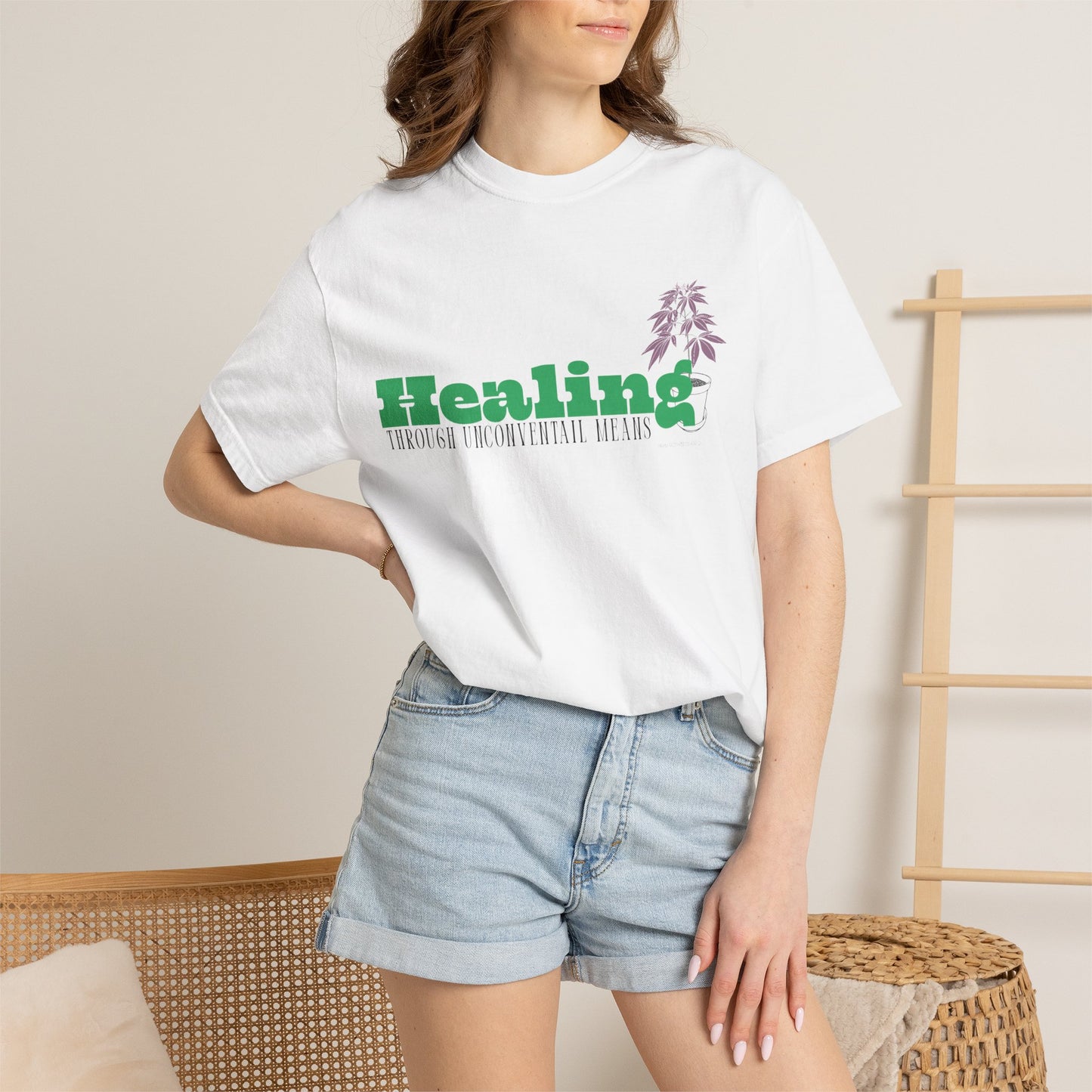 "Terps Heal" Healing Through Unconventional Means Shirt – Comfort Colors Tee, Botanical Graphic T-Shirt, Nature Aesthetic Streetwear, Unisex Garment-Dyed Shirt