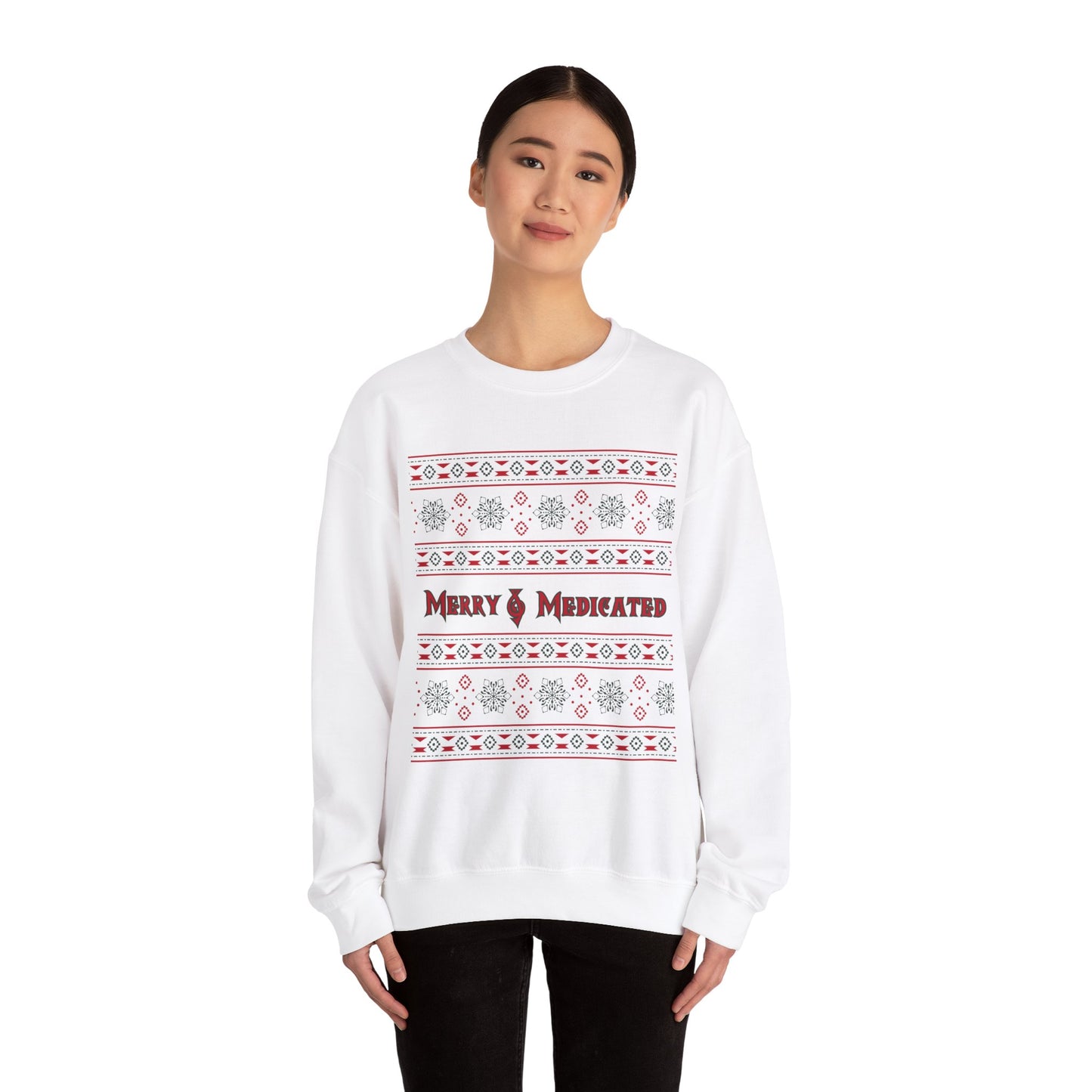 Merry & Medicated Unisex Crewneck Sweatshirt - Cozy Holiday Comfort