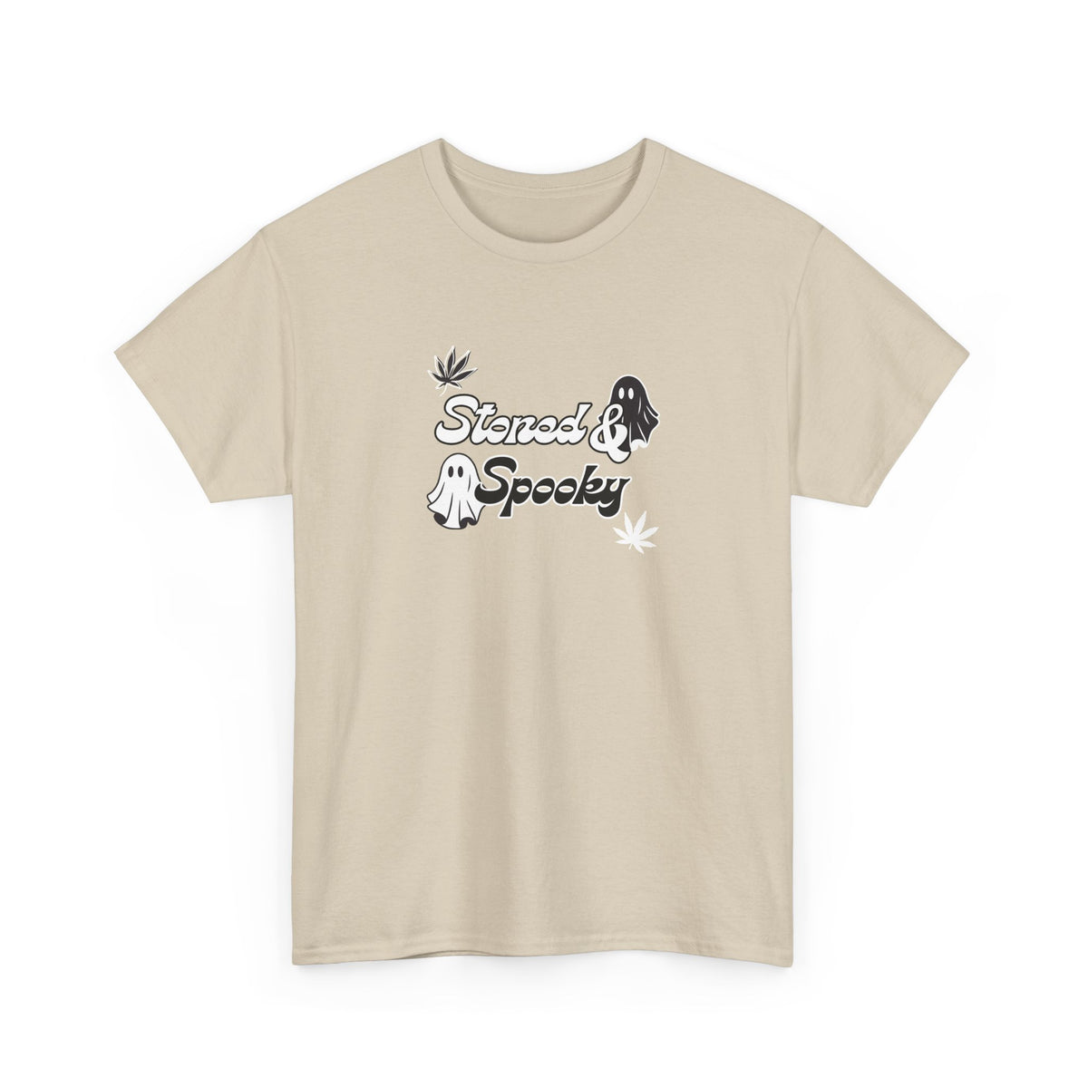 "Stoned & Spooky" Halloween T-Shirt | Retro Ghost Graphic Tee | Funny Spooky Season Shirt | Unisex Fall Streetwear | Highly Motivated Designs