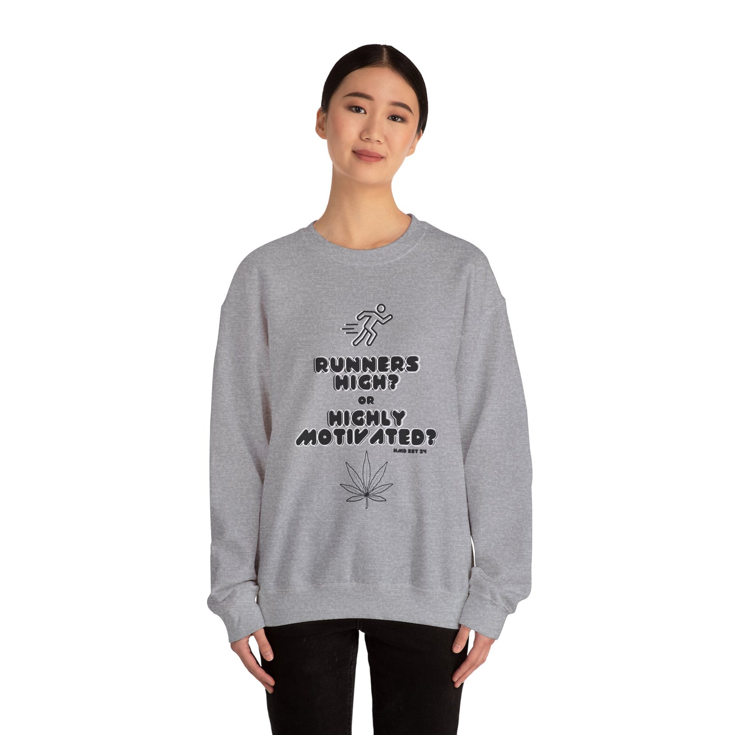 "Runner High?" Unisex Cotton Crewneck Sweatshirt