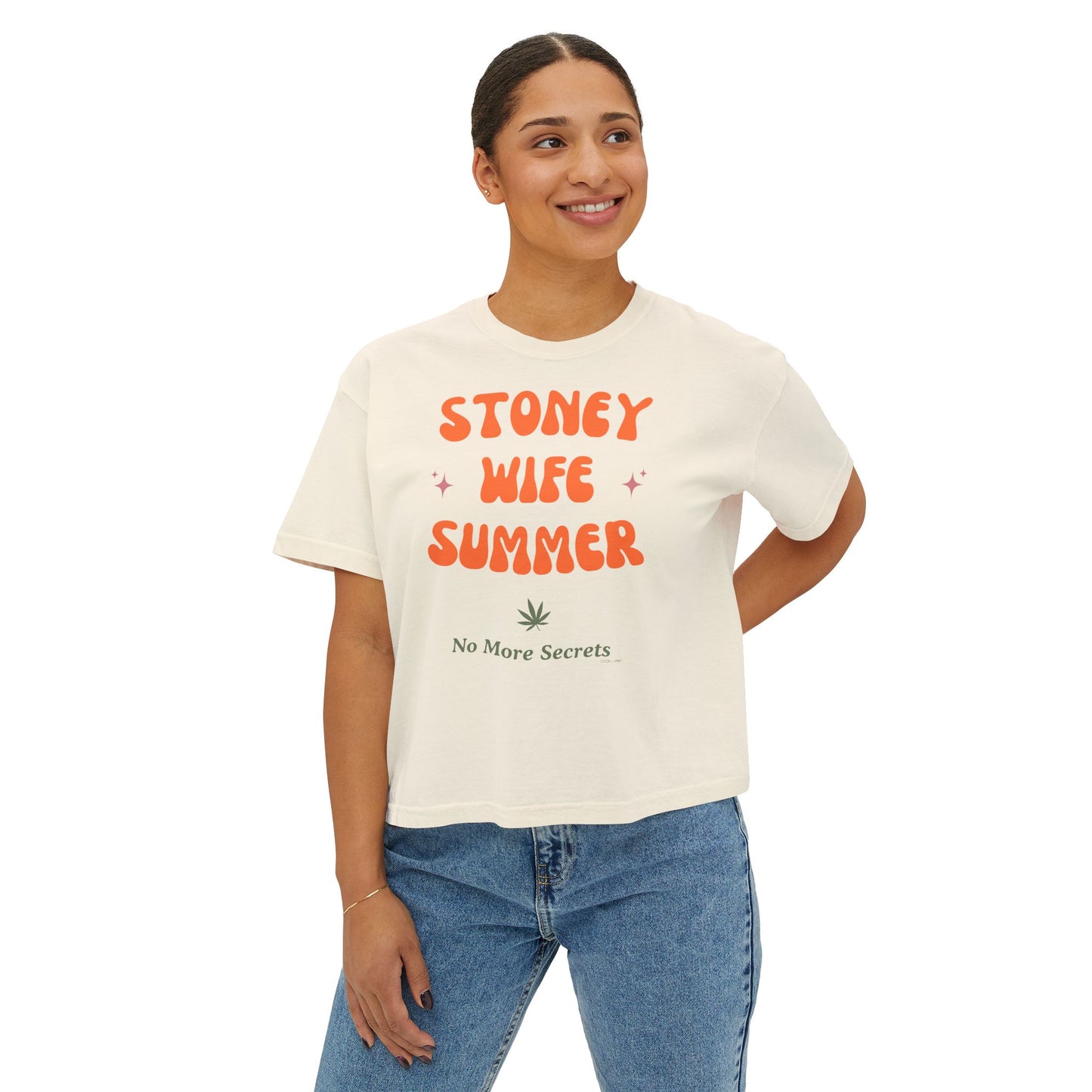 "SLOSW" Stoney Wife Summer Crop Tee | The Secret Lives Of Stoney Wives Podcast Merch | Retro Cropped Boxy Baby Comfort Colors T-Shirt