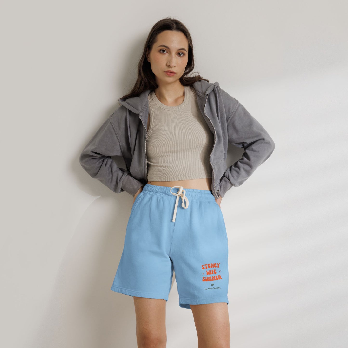 "SLOSW” Stoney Wife Summer | Sweat Shorts | The Secret Lives of Stoney Wives Podcast Merch | Unisex Garment-Dyed Lightweight Fleece Shorts