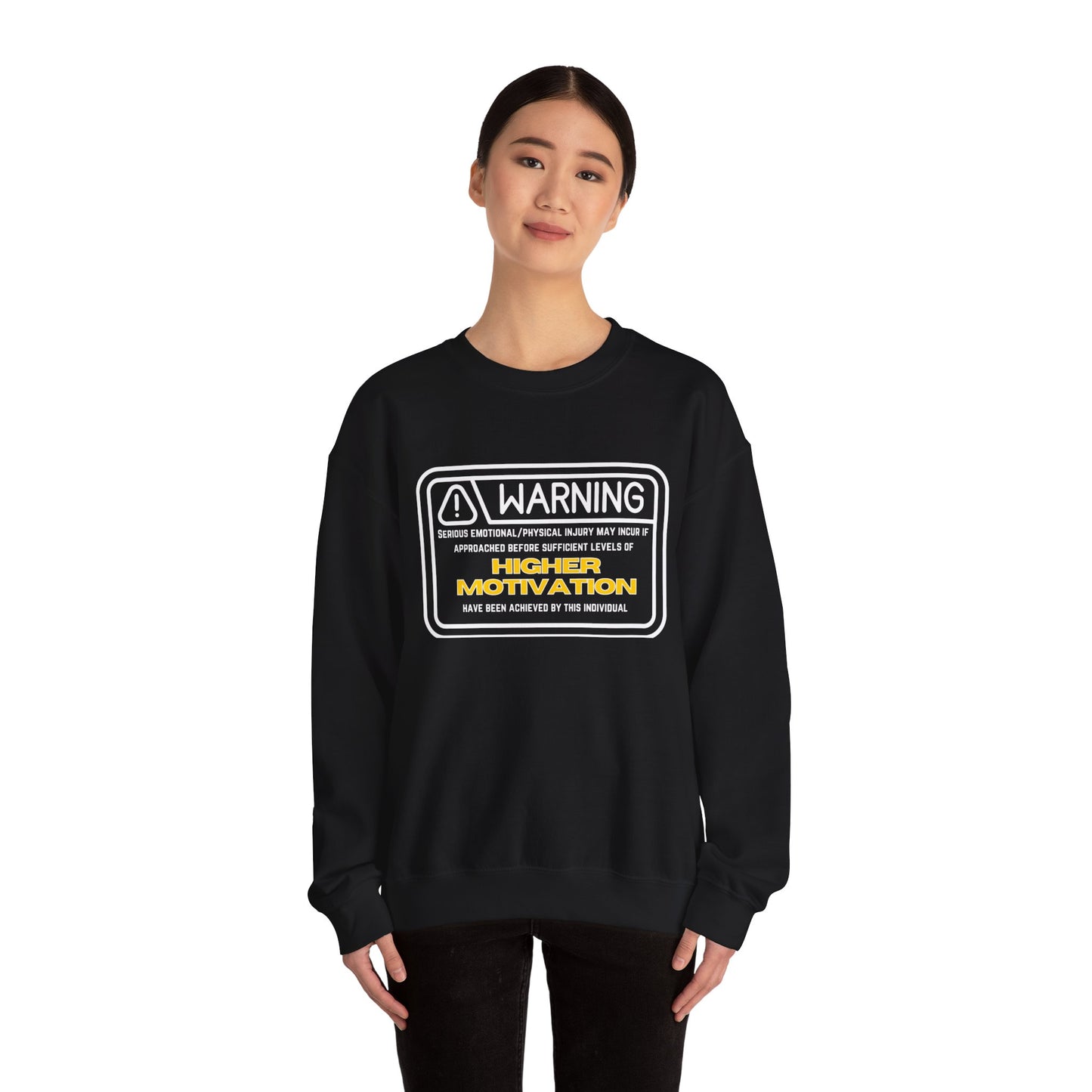 "Warning" Unisex Cotton Crewneck Sweatshirt