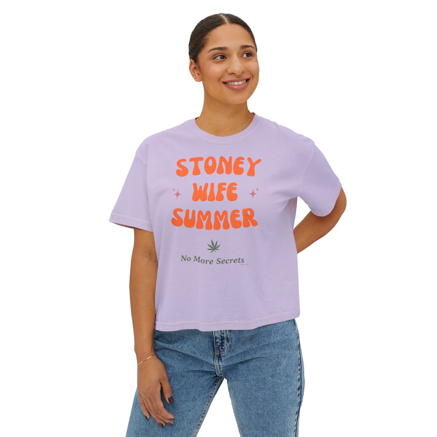 "SLOSW" Stoney Wife Summer Crop Tee | The Secret Lives Of Stoney Wives Podcast Merch | Retro Cropped Boxy Baby Comfort Colors T-Shirt