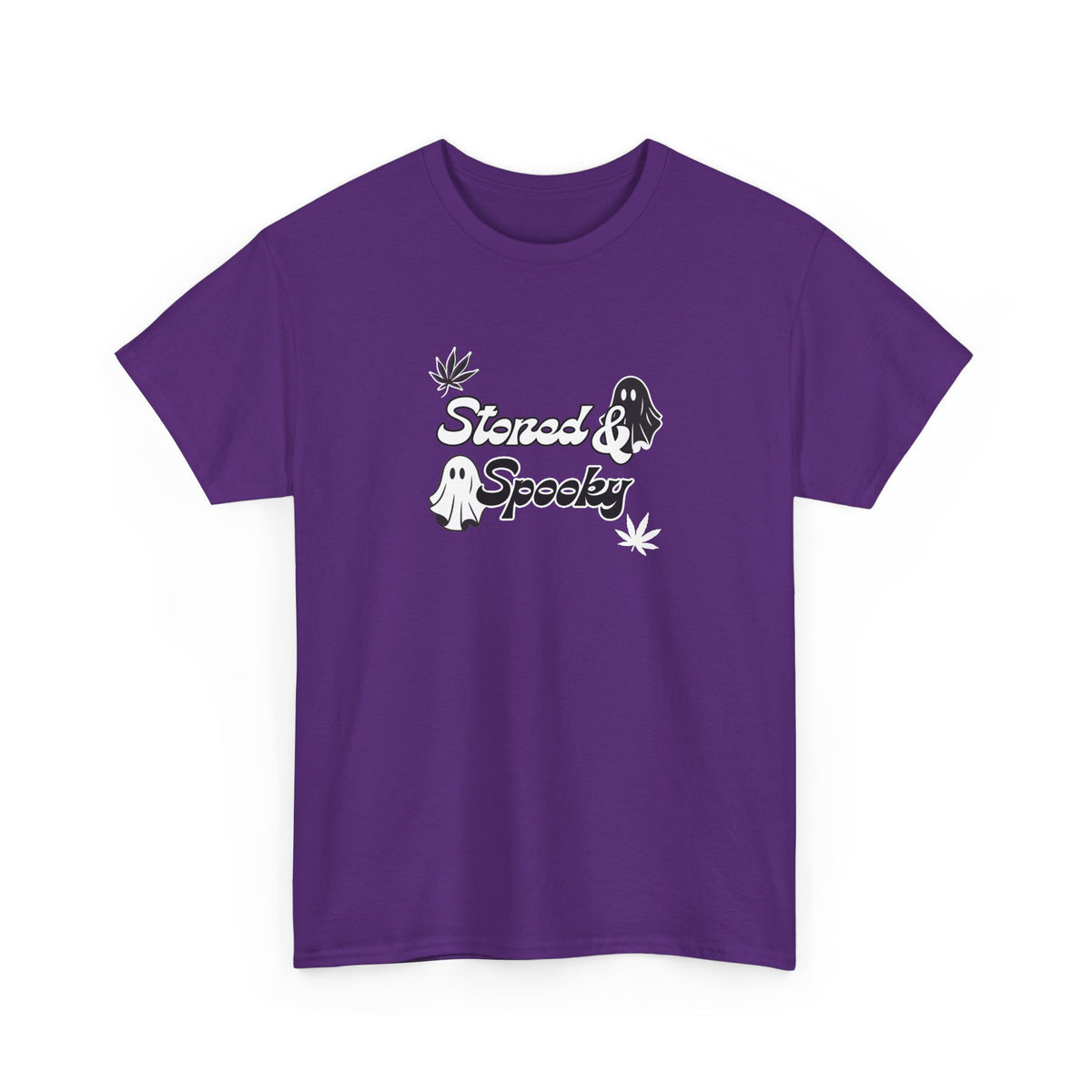 "Stoned & Spooky" Halloween T-Shirt | Retro Ghost Graphic Tee | Funny Spooky Season Shirt | Unisex Fall Streetwear | Highly Motivated Designs