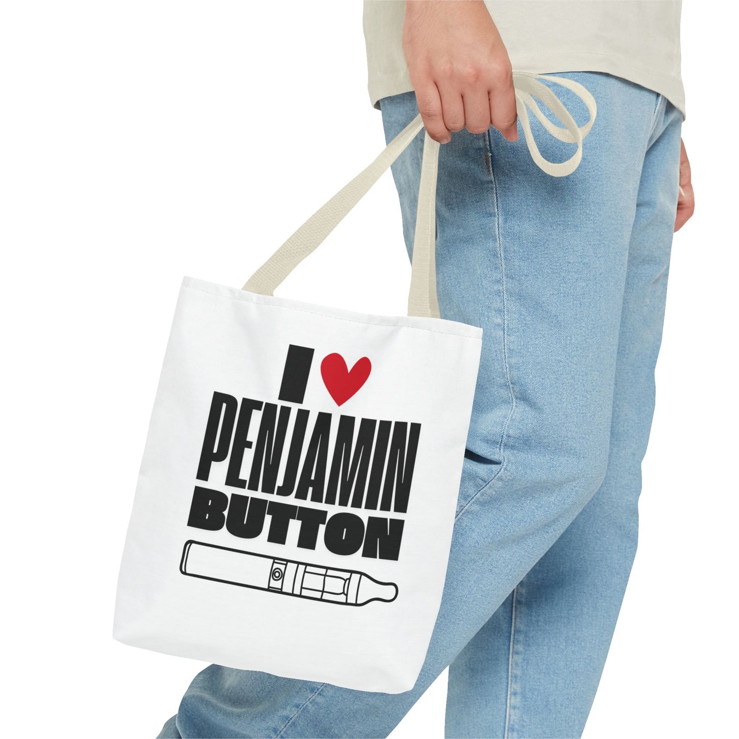 I Love Penjamin Button Tote Bag - Fun and Stylish Eco-Friendly Bag for Fans