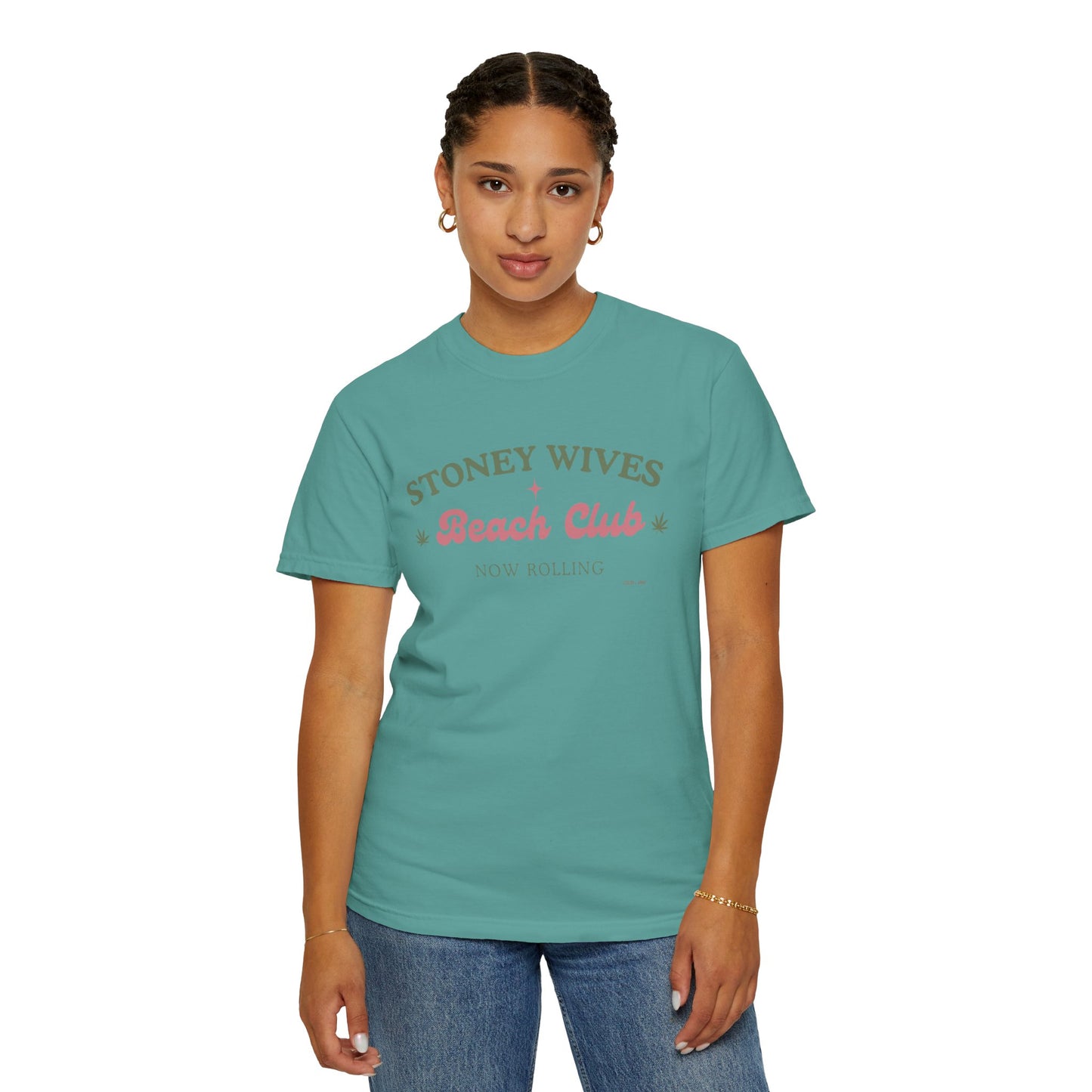 “SLOSW” Stoney Wives Beach Club | Comfort Colors Graphic T-Shirt | The Secret Lives of Stoney Wives Podcast Merch | Retro Summer Tee