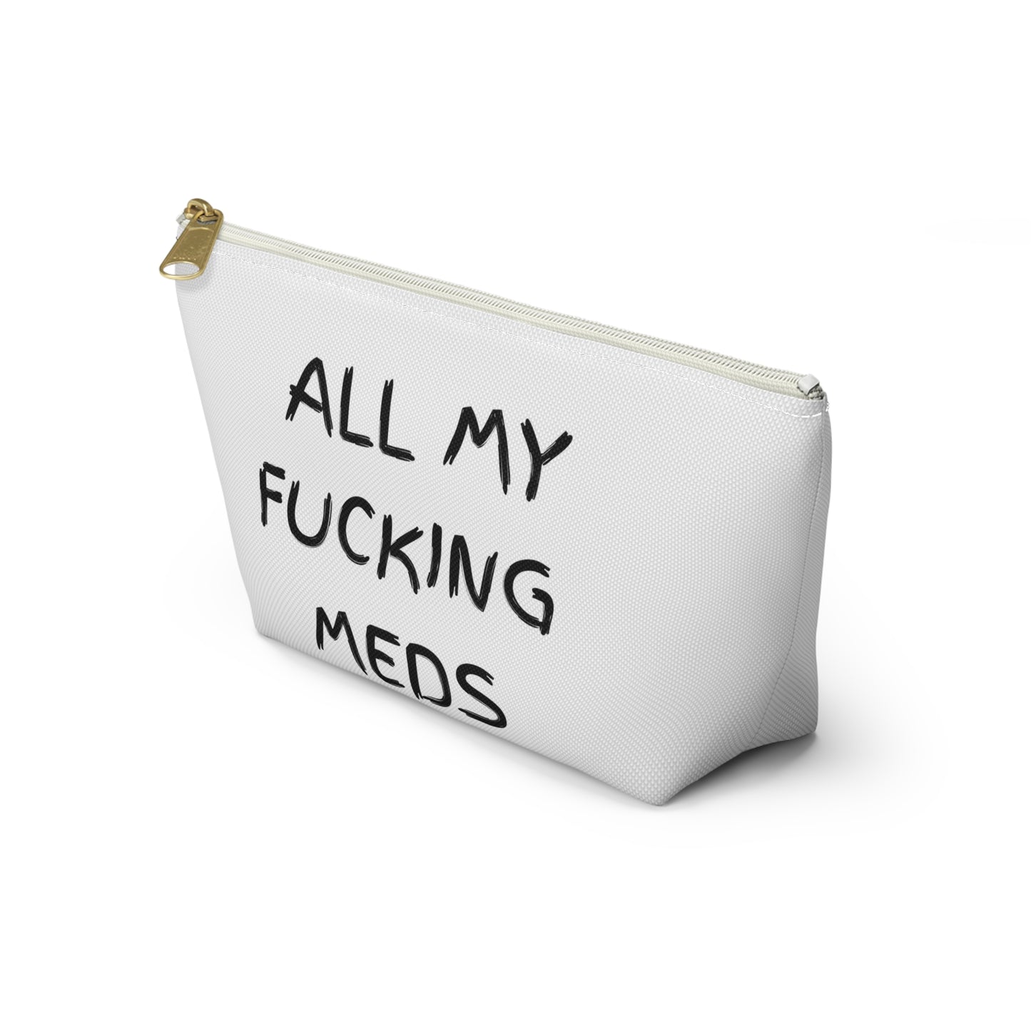 "All My Fucking Meds" Accessory Pouch | Funny Alternative Wellness Stash Bag | Sesh Gear & Everyday Organizer | Colorful Boho Zipper Pouch