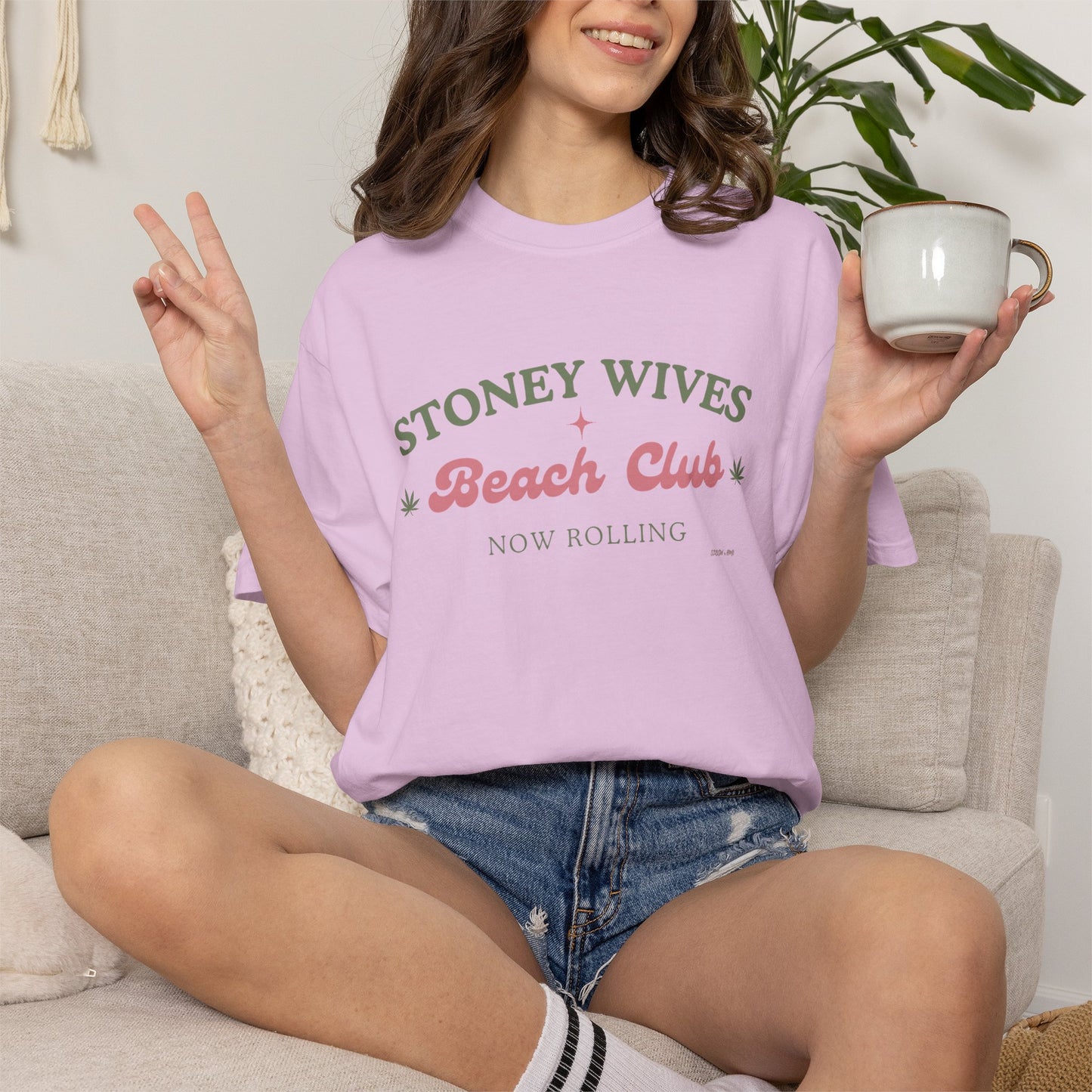 “SLOSW” Stoney Wives Beach Club | Comfort Colors Graphic T-Shirt | The Secret Lives of Stoney Wives Podcast Merch | Retro Summer Tee