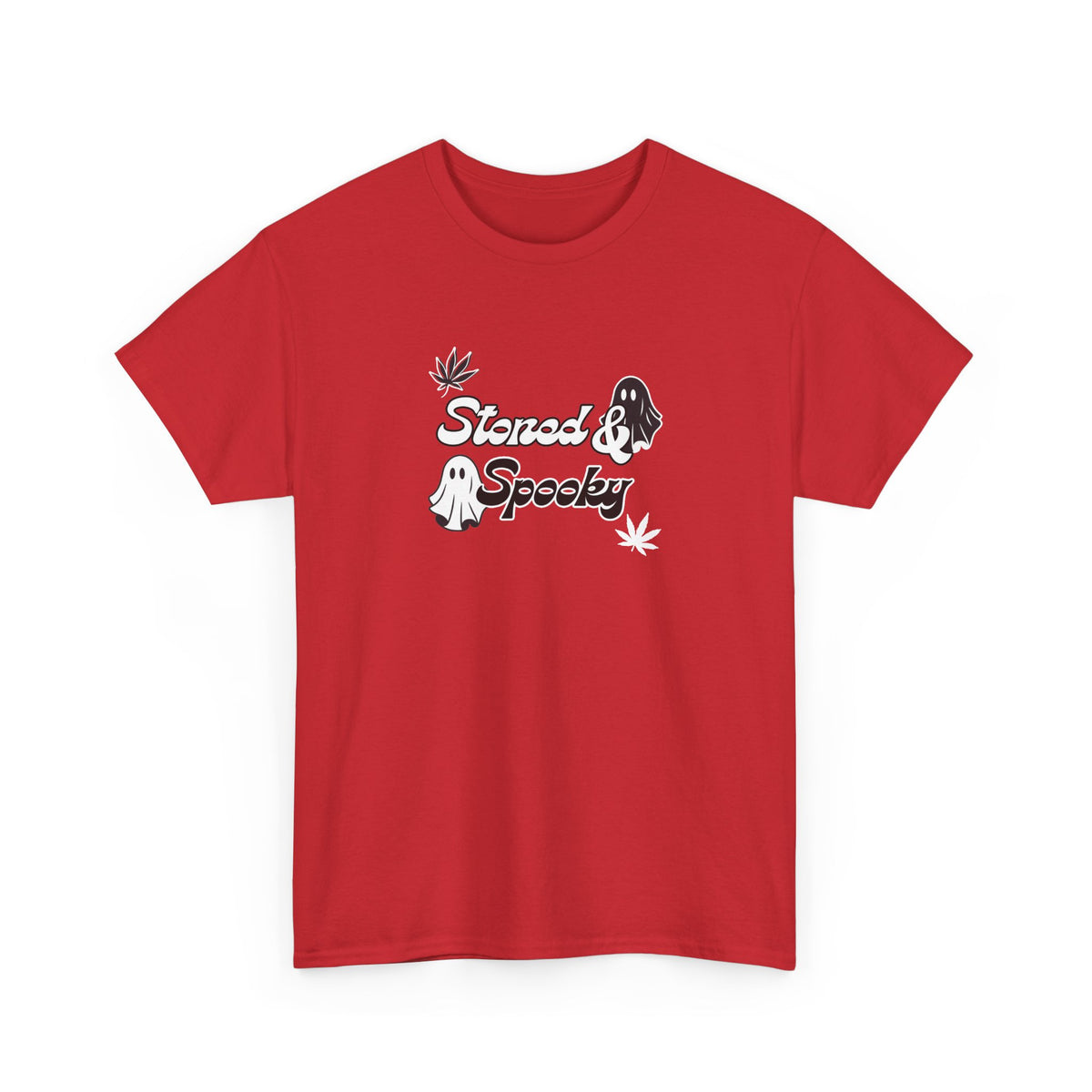 "Stoned & Spooky" Halloween T-Shirt | Retro Ghost Graphic Tee | Funny Spooky Season Shirt | Unisex Fall Streetwear | Highly Motivated Designs