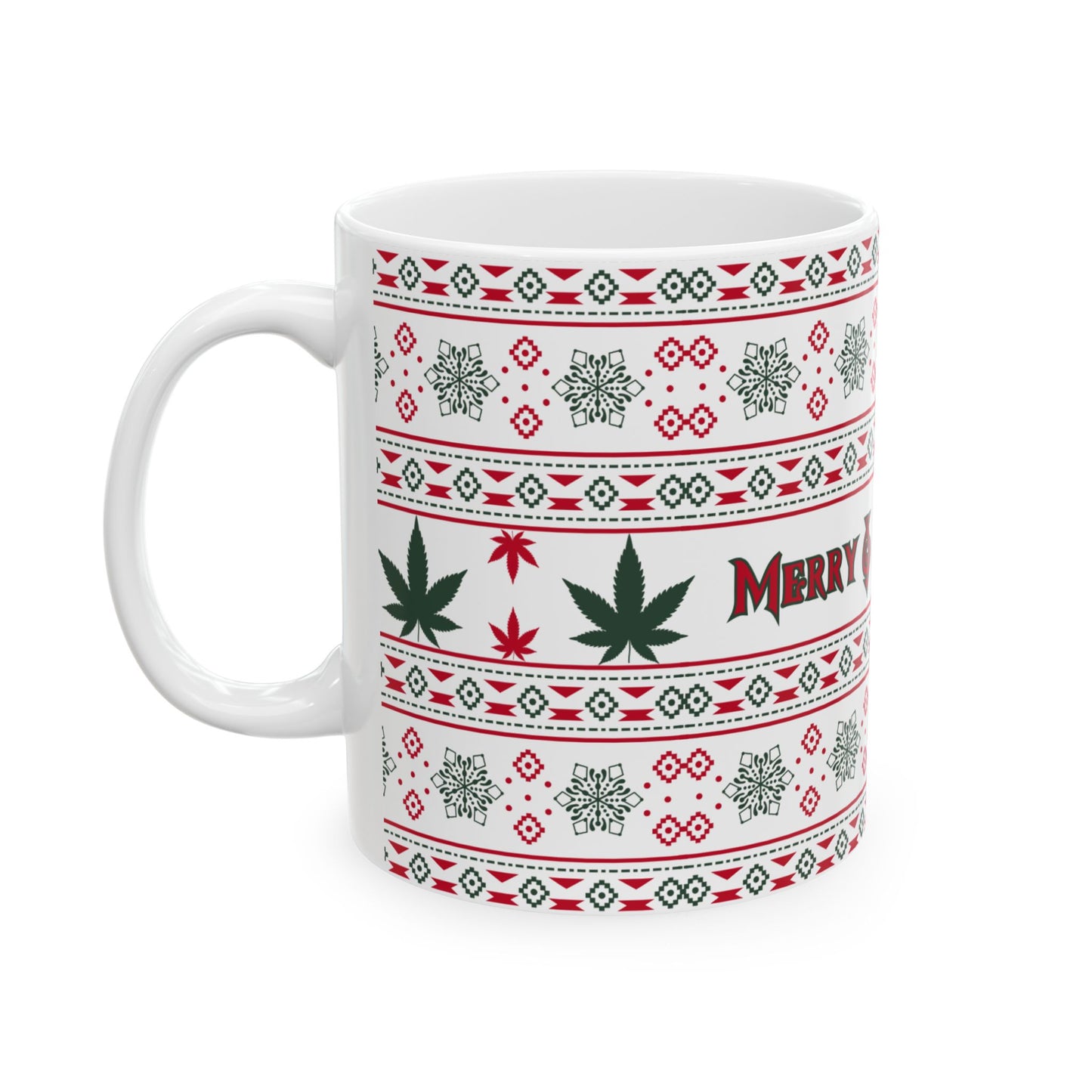 Merry & Medicated Holiday Ceramic Mug - Fun Festive Drinkware