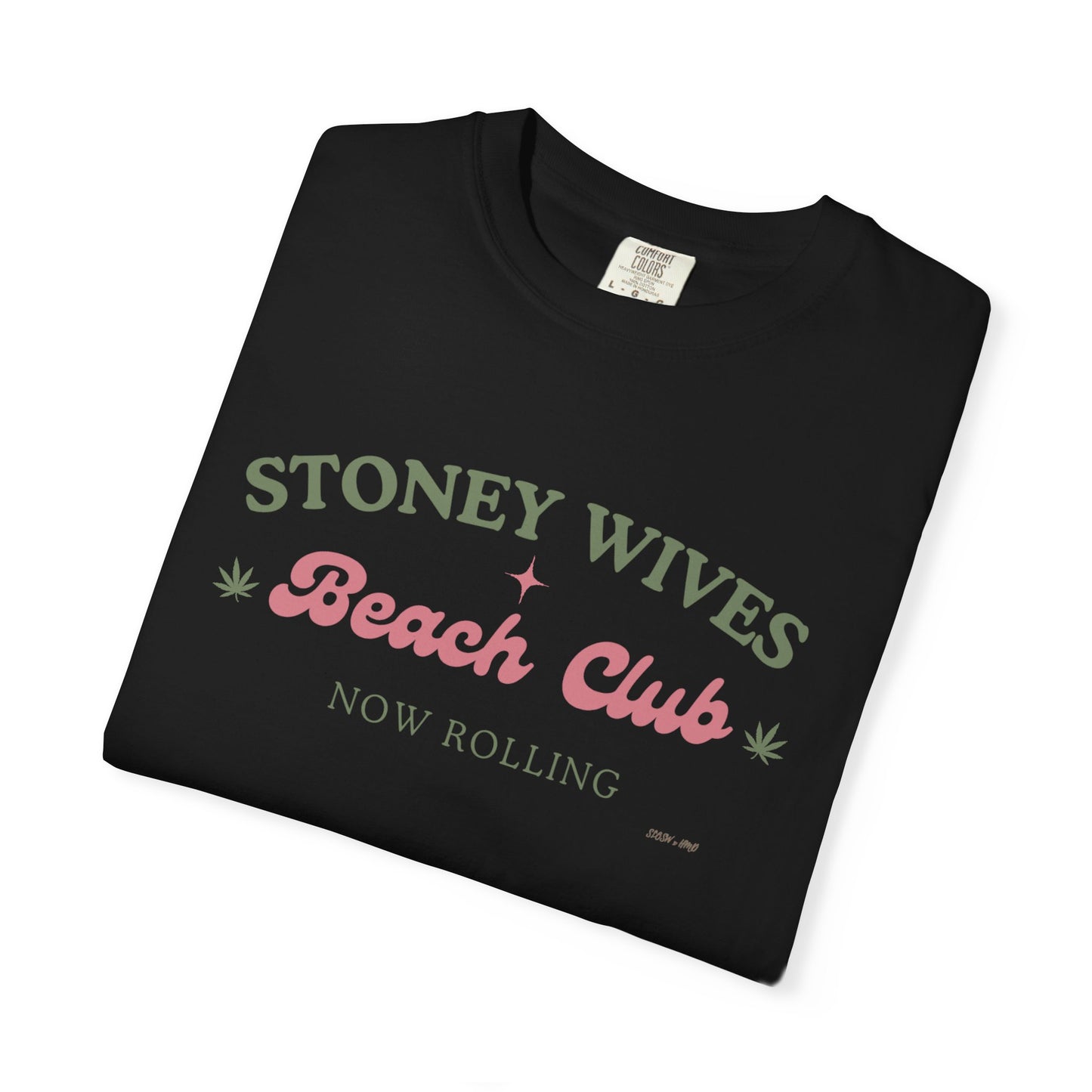 “SLOSW” Stoney Wives Beach Club | Comfort Colors Graphic T-Shirt | The Secret Lives of Stoney Wives Podcast Merch | Retro Summer Tee
