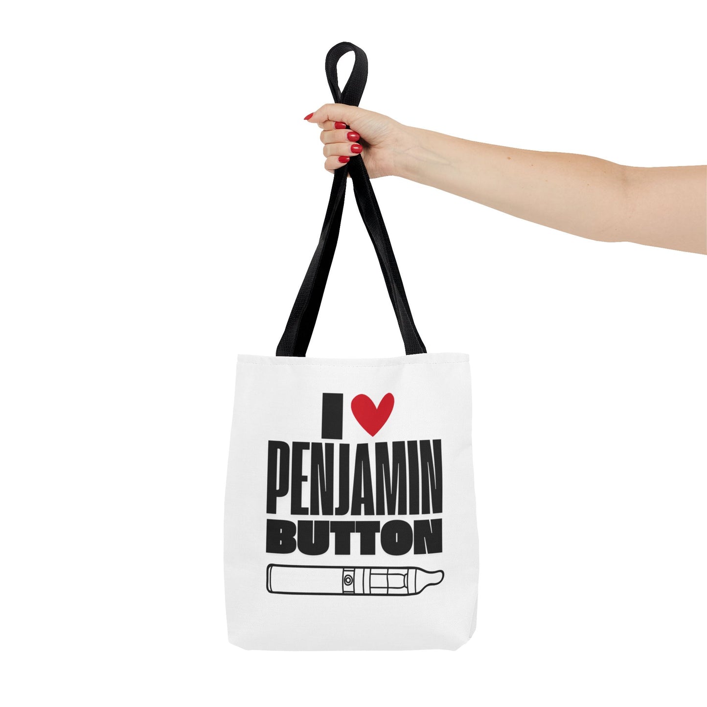 I Love Penjamin Button Tote Bag - Fun and Stylish Eco-Friendly Bag for Fans