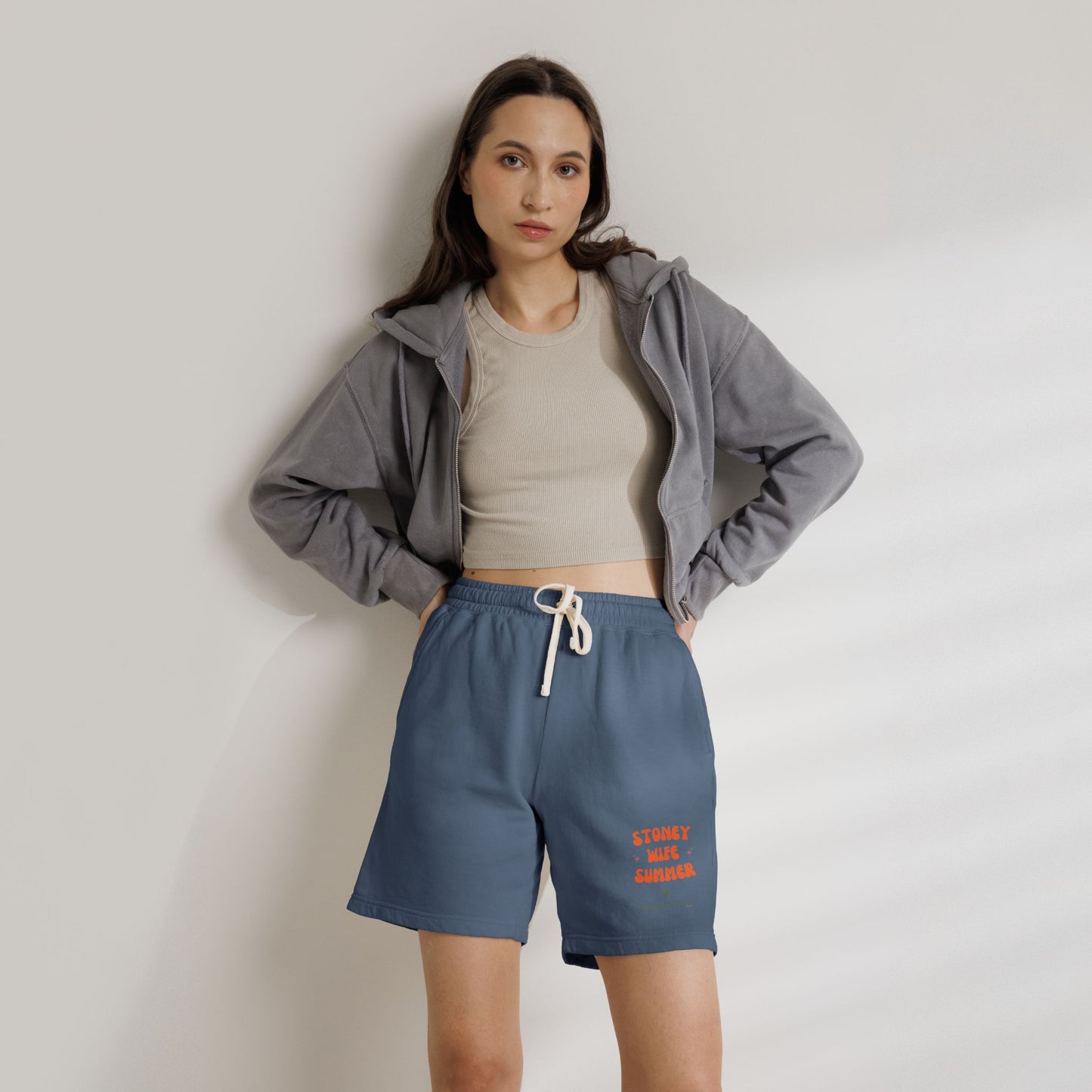 "SLOSW” Stoney Wife Summer | Sweat Shorts | The Secret Lives of Stoney Wives Podcast Merch | Unisex Garment-Dyed Lightweight Fleece Shorts