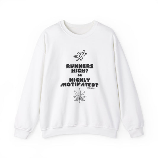 "Runner High?" Unisex Cotton Crewneck Sweatshirt