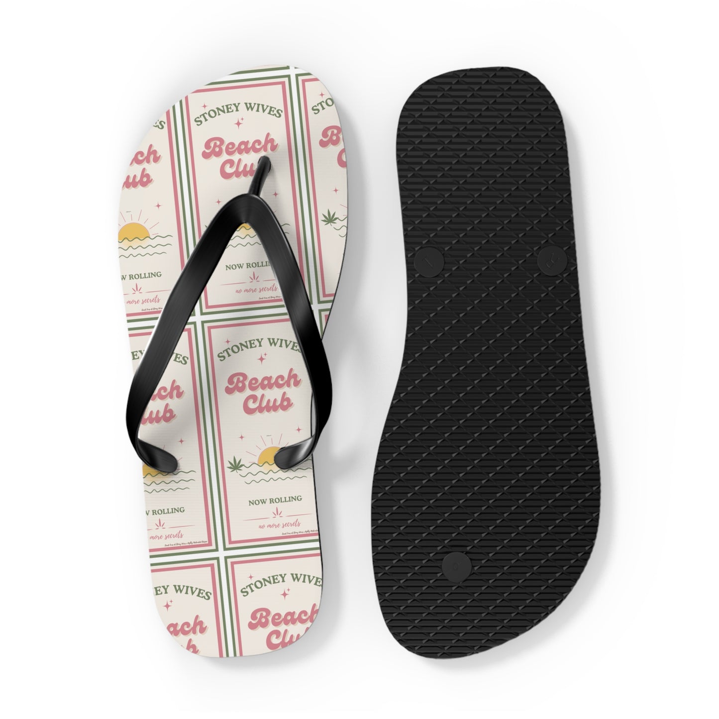 "SLOSW"  Stoney Wife Summer Sandals | The Secret Lives Of Stoney Wives Podcast Merch | Retro Flip Flops | Beach Footwear | Cushioned Summer Slides | Shoes