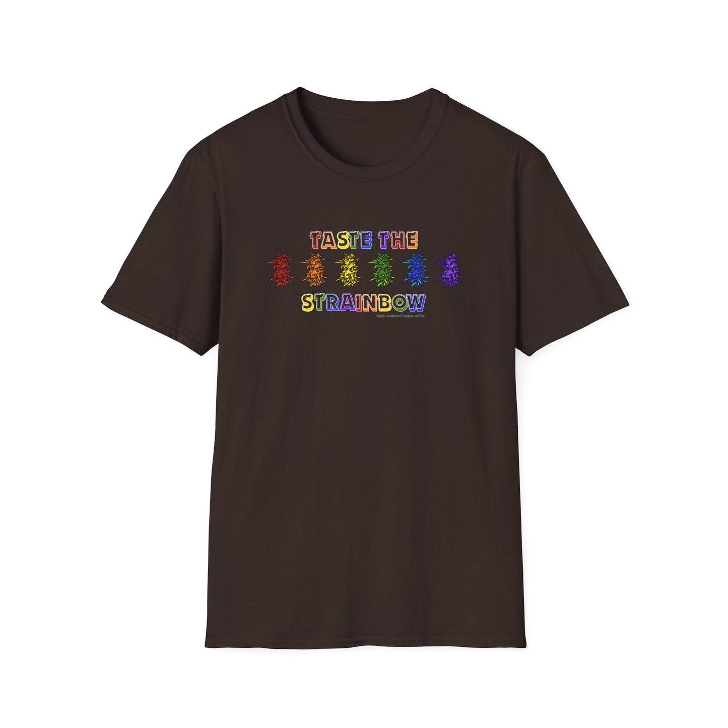 "PRIDE" Taste The Strainbow T-Shirt | Rainbow Graphic Tee | Colorful LGBTQIA+ Pride Shirt | Retro Festival Streetwear | Highly Motivated Designs