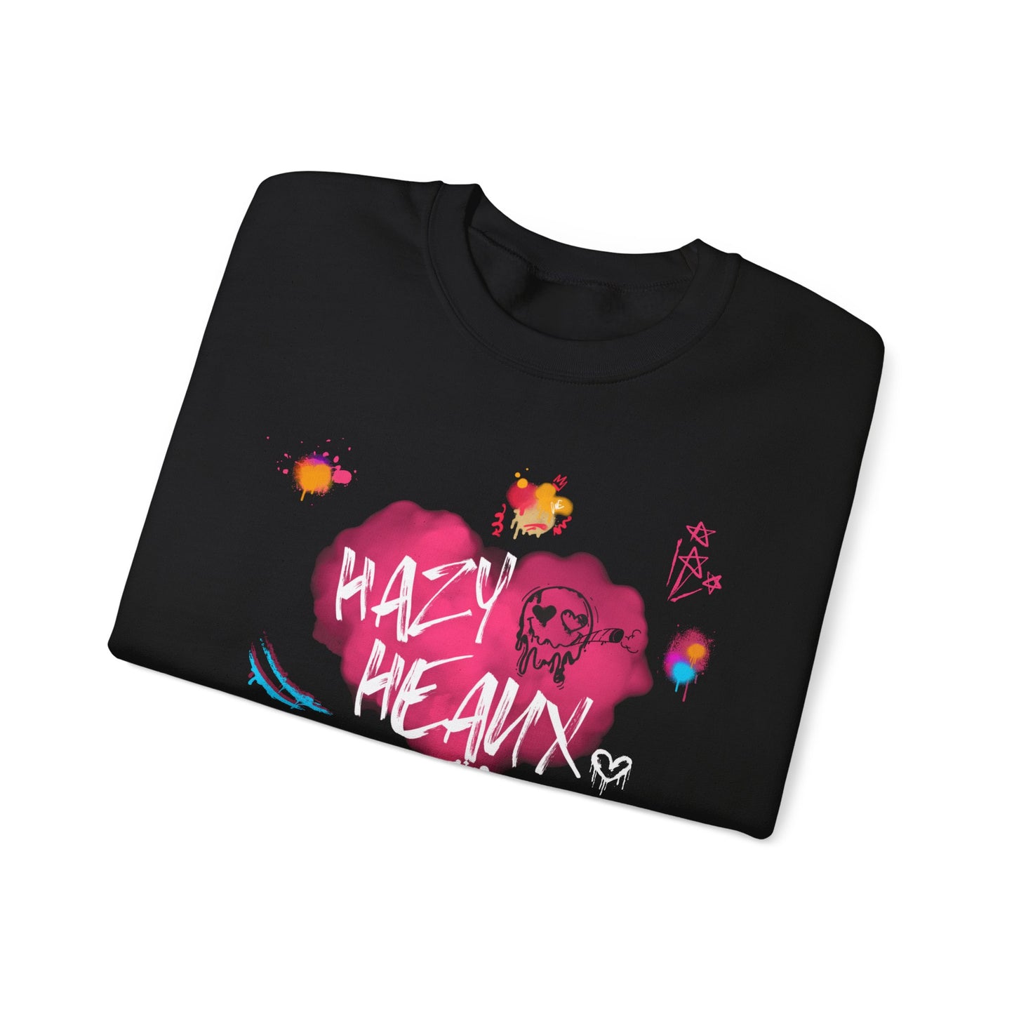 Graffiti Crewneck Sweatshirt - 'Hazy Heaux' Urban Style - Unisex Heavy Blend™