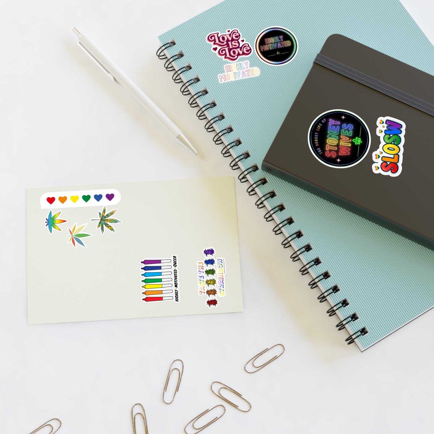 "PRIDE" HMD & SLOSW Pride 2026 Sticker Sheet | Rainbow Vinyl Decal Collection