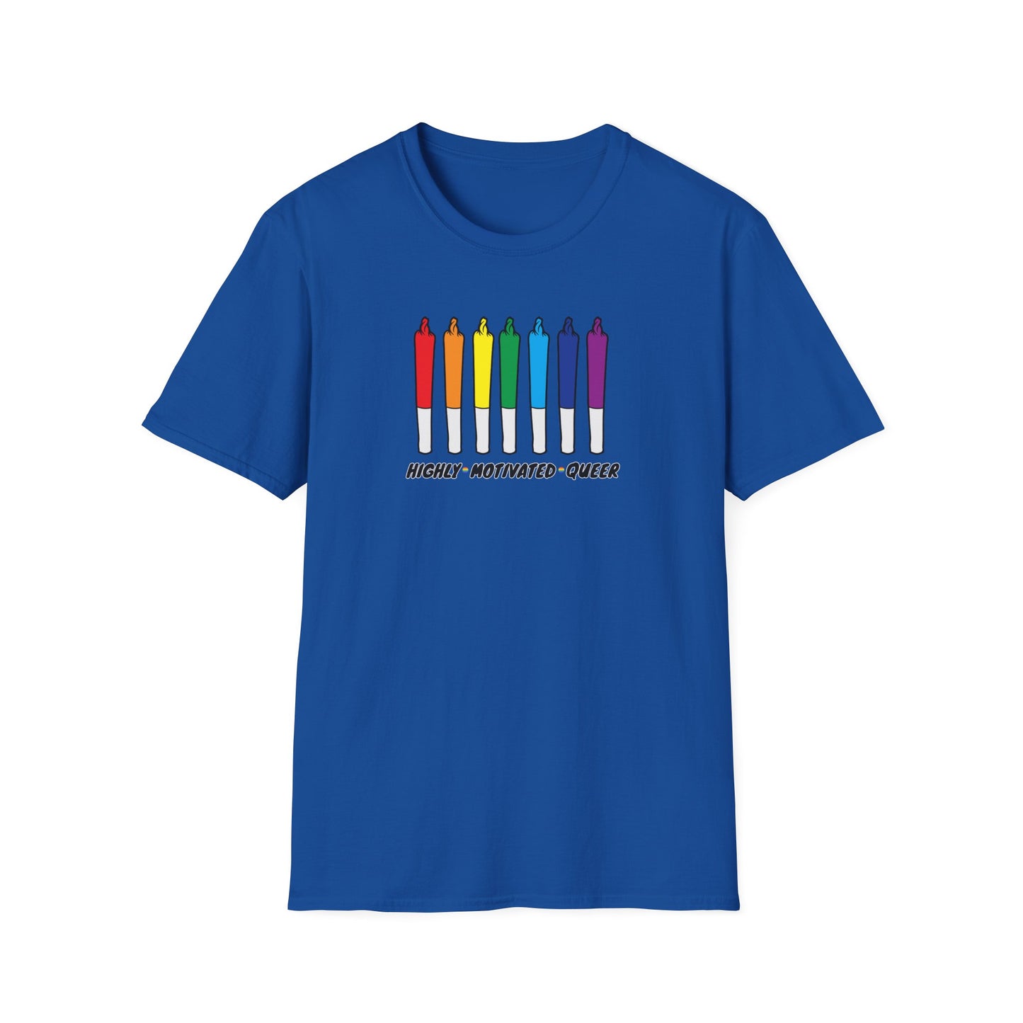 "PRIDE" Highly Motivated Queer T-Shirt | LGBTQIA+ Rainbow Graphic Tee | Colorful Unisex Streetwear Shirt | Pride Month Apparel | Highly Motivated Designs