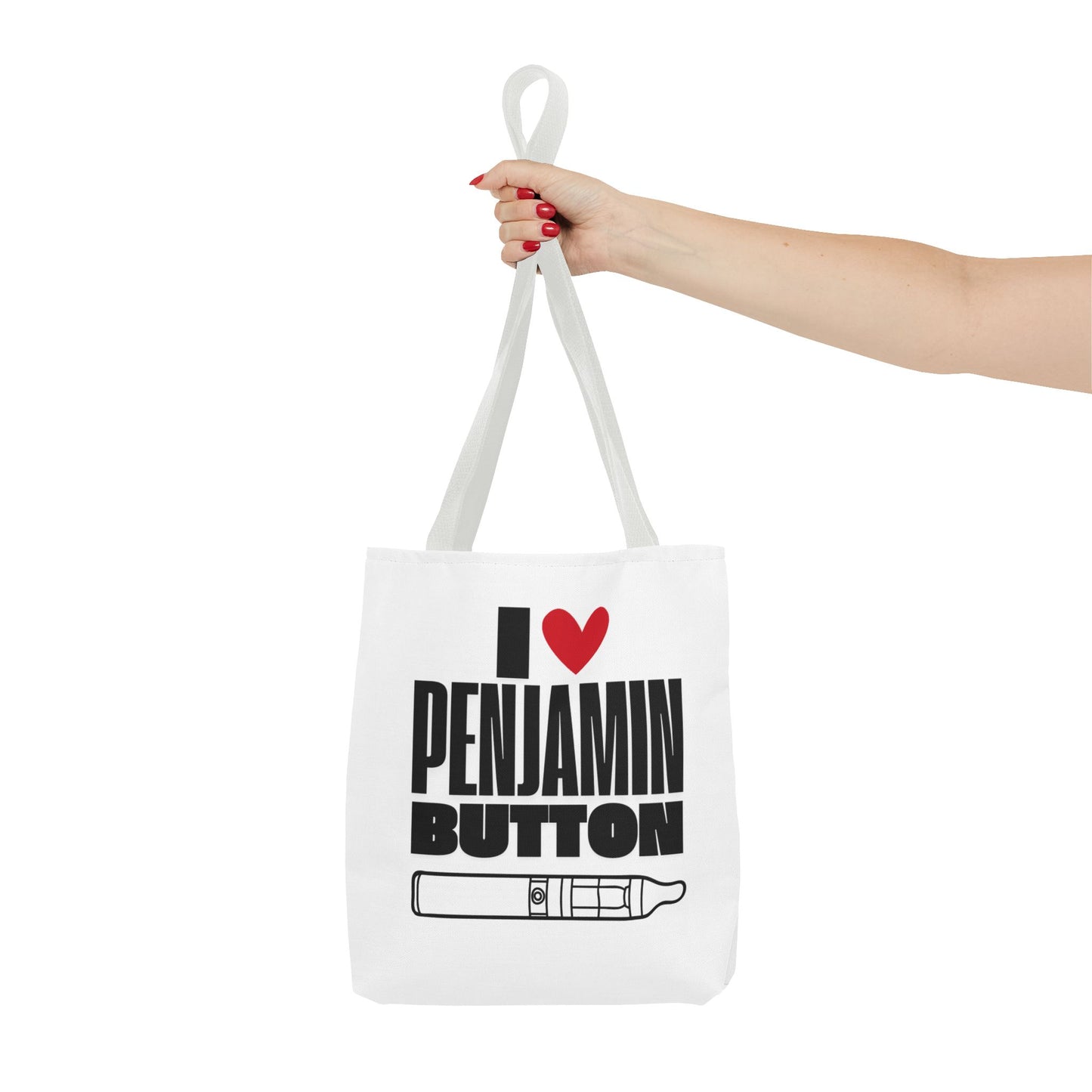 I Love Penjamin Button Tote Bag - Fun and Stylish Eco-Friendly Bag for Fans