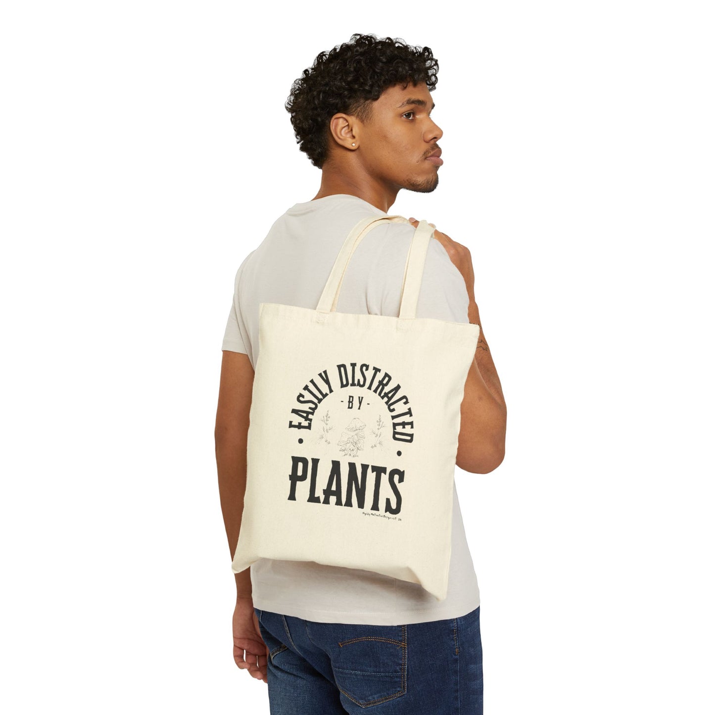 Easily Distracted by Plants Cotton Canvas Tote Bag