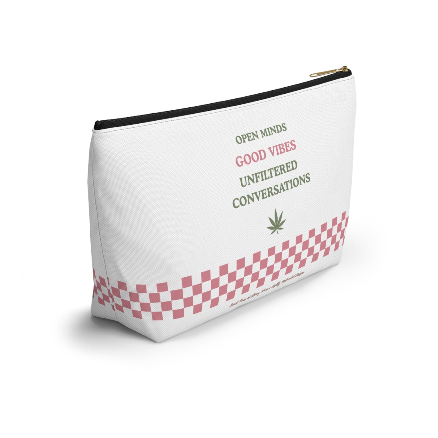 "SLOSW" Unfiltered Conversations Pouch | The Secret Lives Of Stoney Wives Podcast Merch | Pink Checkerboard Weed Accessory Bag