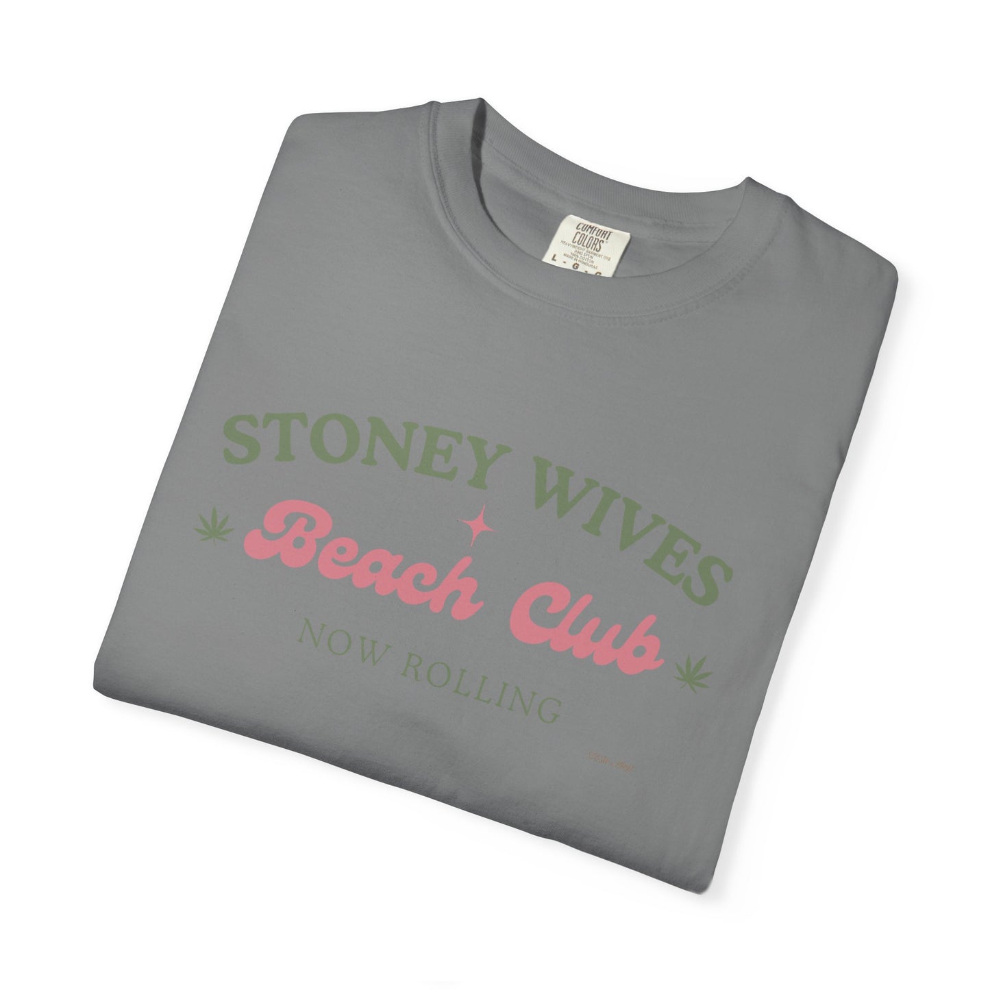 “SLOSW” Stoney Wives Beach Club | Comfort Colors Graphic T-Shirt | The Secret Lives of Stoney Wives Podcast Merch | Retro Summer Tee