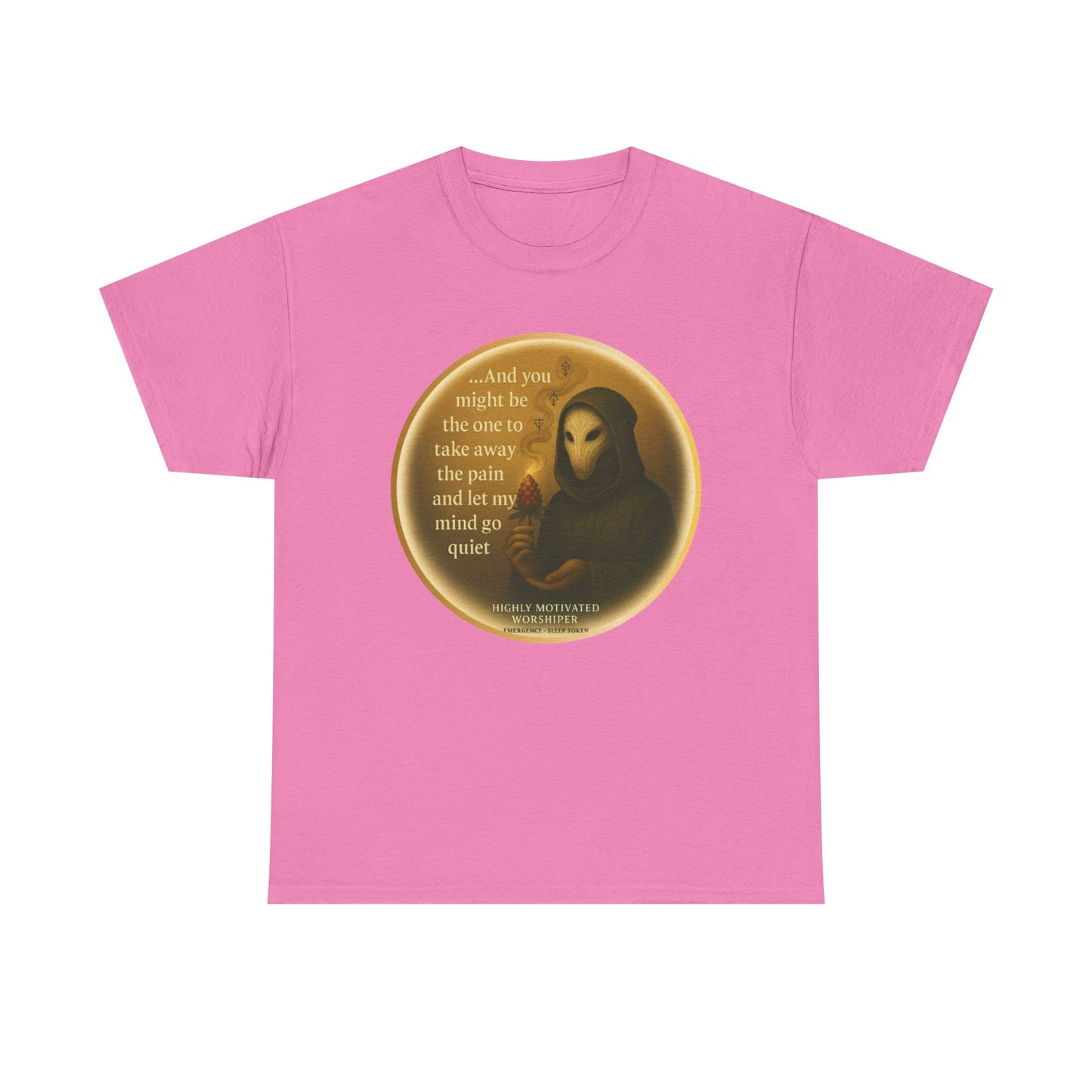 Highly Motivated Worshiper “Emergence” Tee – Sleep Token-Inspired Cannabis Art Tshirt