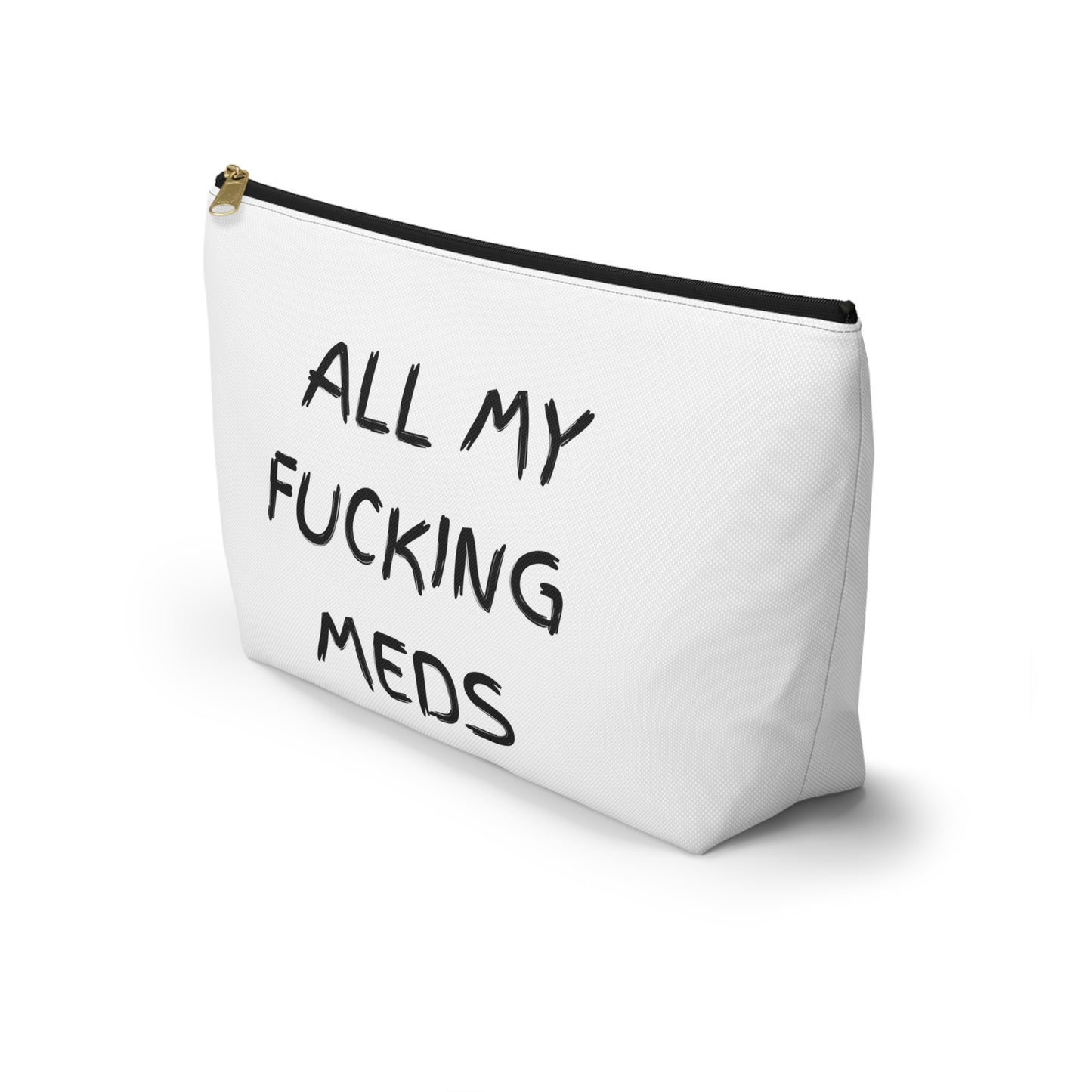 "All My Fucking Meds" Accessory Pouch | Funny Alternative Wellness Stash Bag | Sesh Gear & Everyday Organizer | Colorful Boho Zipper Pouch