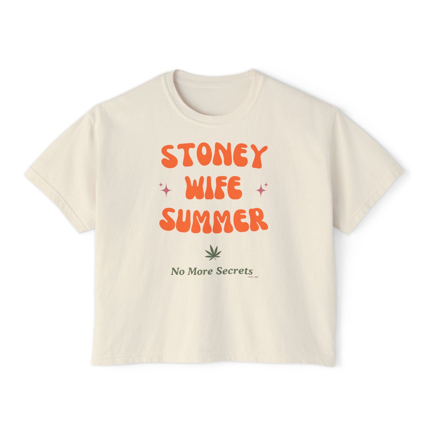 "SLOSW" Stoney Wife Summer Crop Tee | The Secret Lives Of Stoney Wives Podcast Merch | Retro Cropped Boxy Baby Comfort Colors T-Shirt