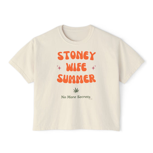 "SLOSW"  Stoney Wife Summer Crop Tee | Secret Lives Of Stoney Wives Podcast Merch | Retro Cropped Boxy Baby Comfort Colors T-Shirt
