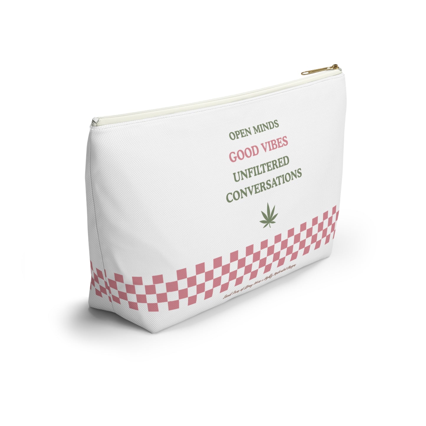 "SLOSW" Unfiltered Conversations Pouch | The Secret Lives Of Stoney Wives Podcast Merch | Pink Checkerboard Weed Accessory Bag