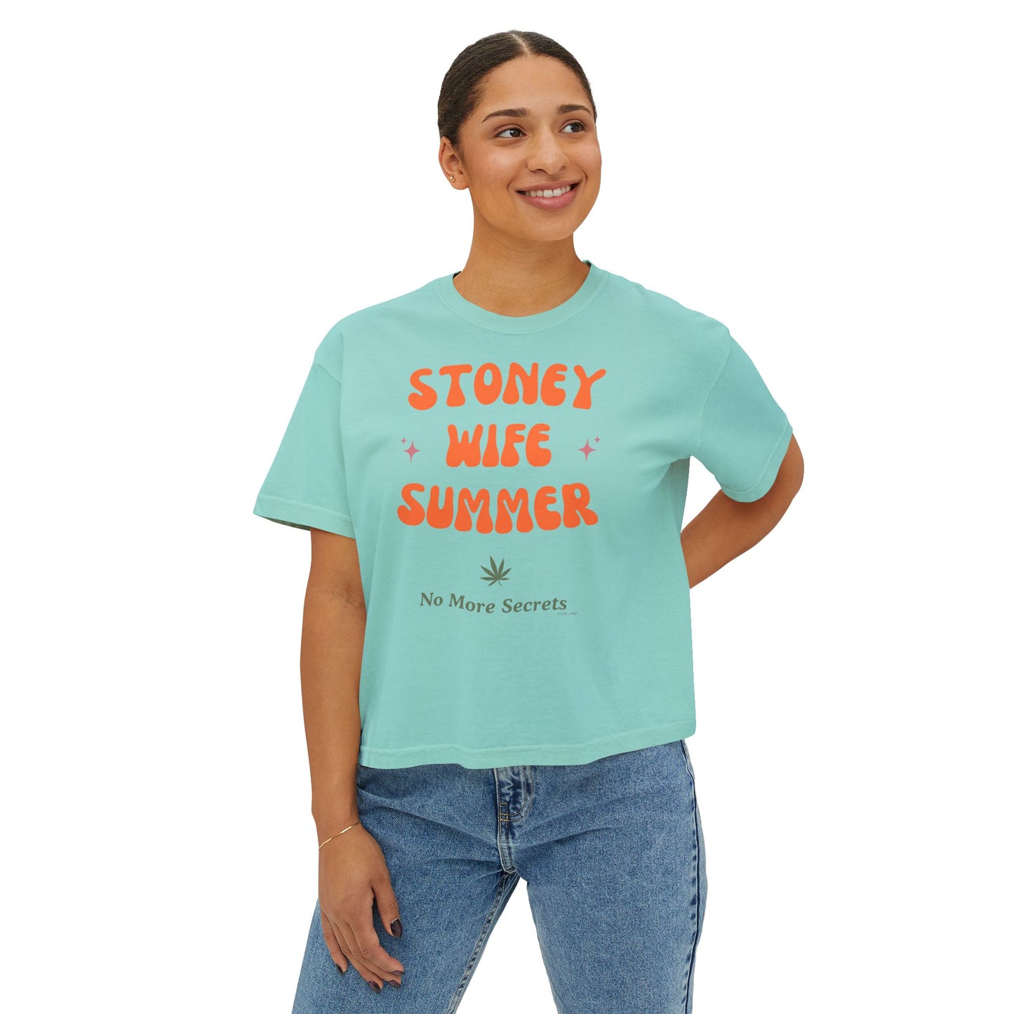 "SLOSW" Stoney Wife Summer Crop Tee | The Secret Lives Of Stoney Wives Podcast Merch | Retro Cropped Boxy Baby Comfort Colors T-Shirt