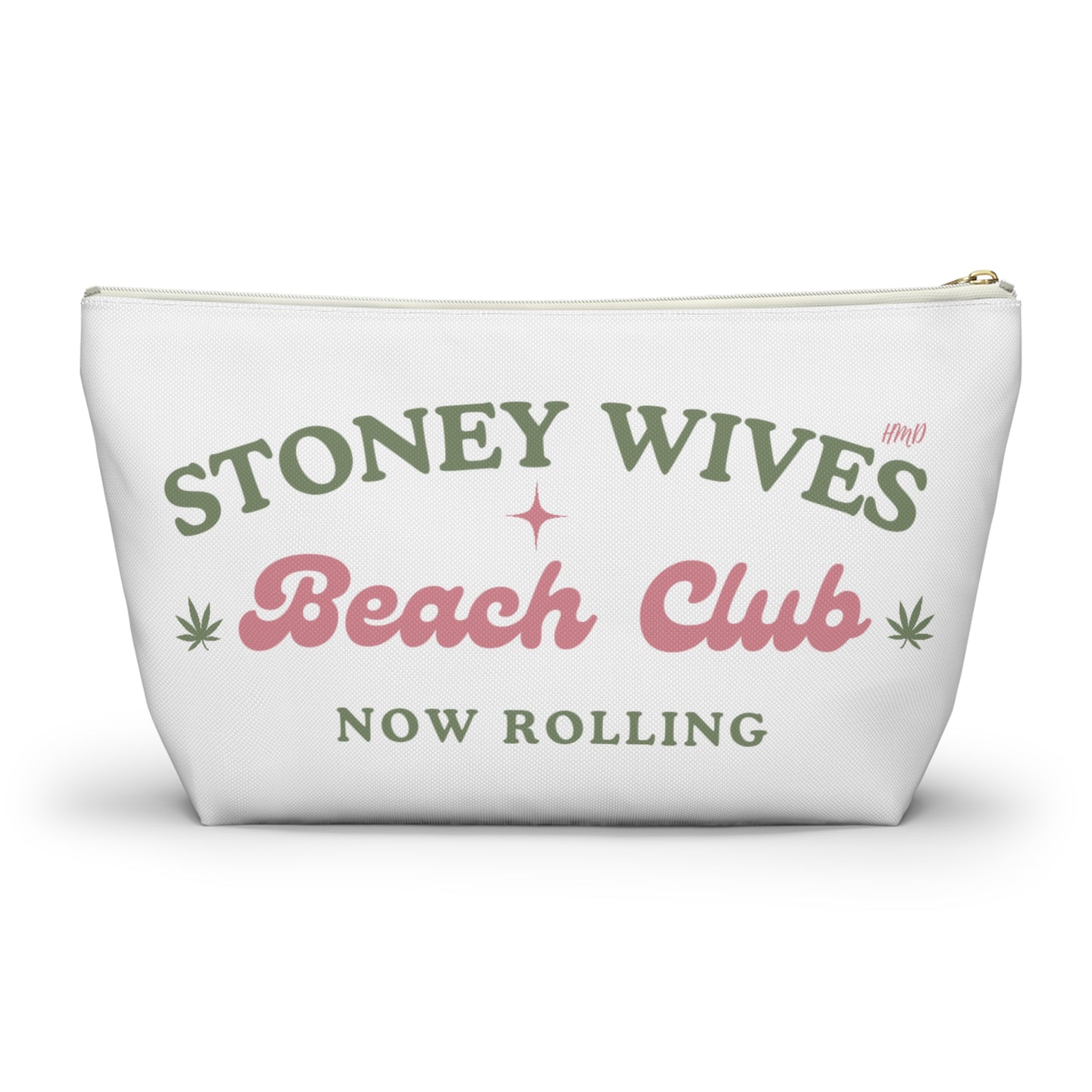"SLOSW" Stoney Wives Beach Club | Accessory Pouch | The Secret Lives Of Stoney Wives Podcast Merch | Cannabis Sesh Gear Bag | Boho Stoner Zipper Pouch