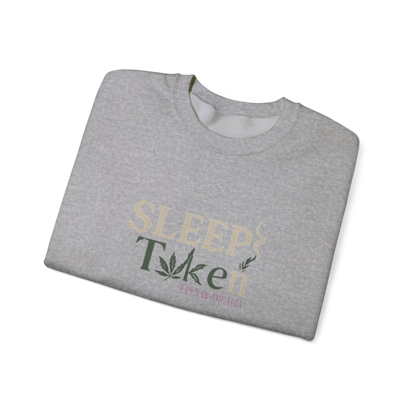 Sleep Token Unisex Heavy Blend™ Crewneck Sweatshirt with Cannabis Design