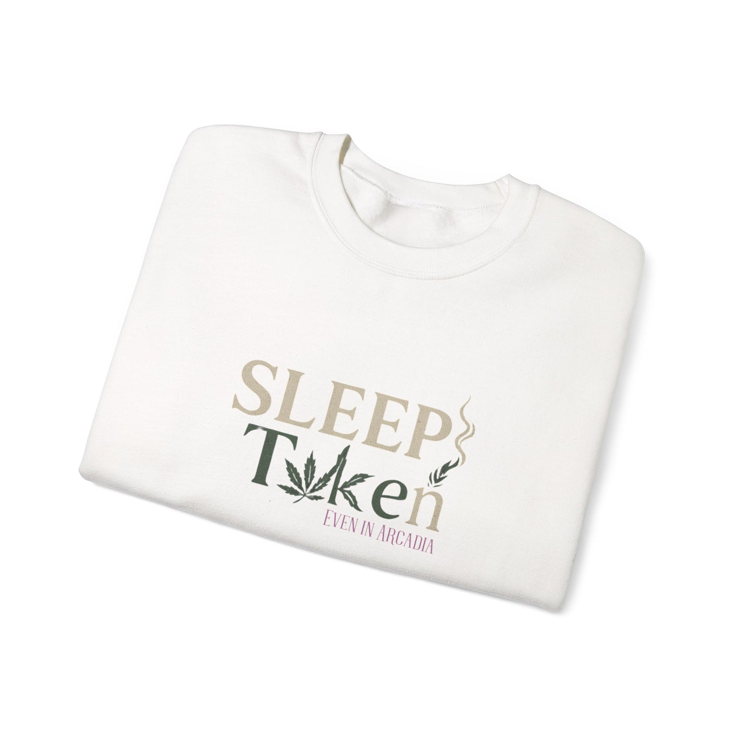 Sleep Token Unisex Heavy Blend™ Crewneck Sweatshirt with Cannabis Design