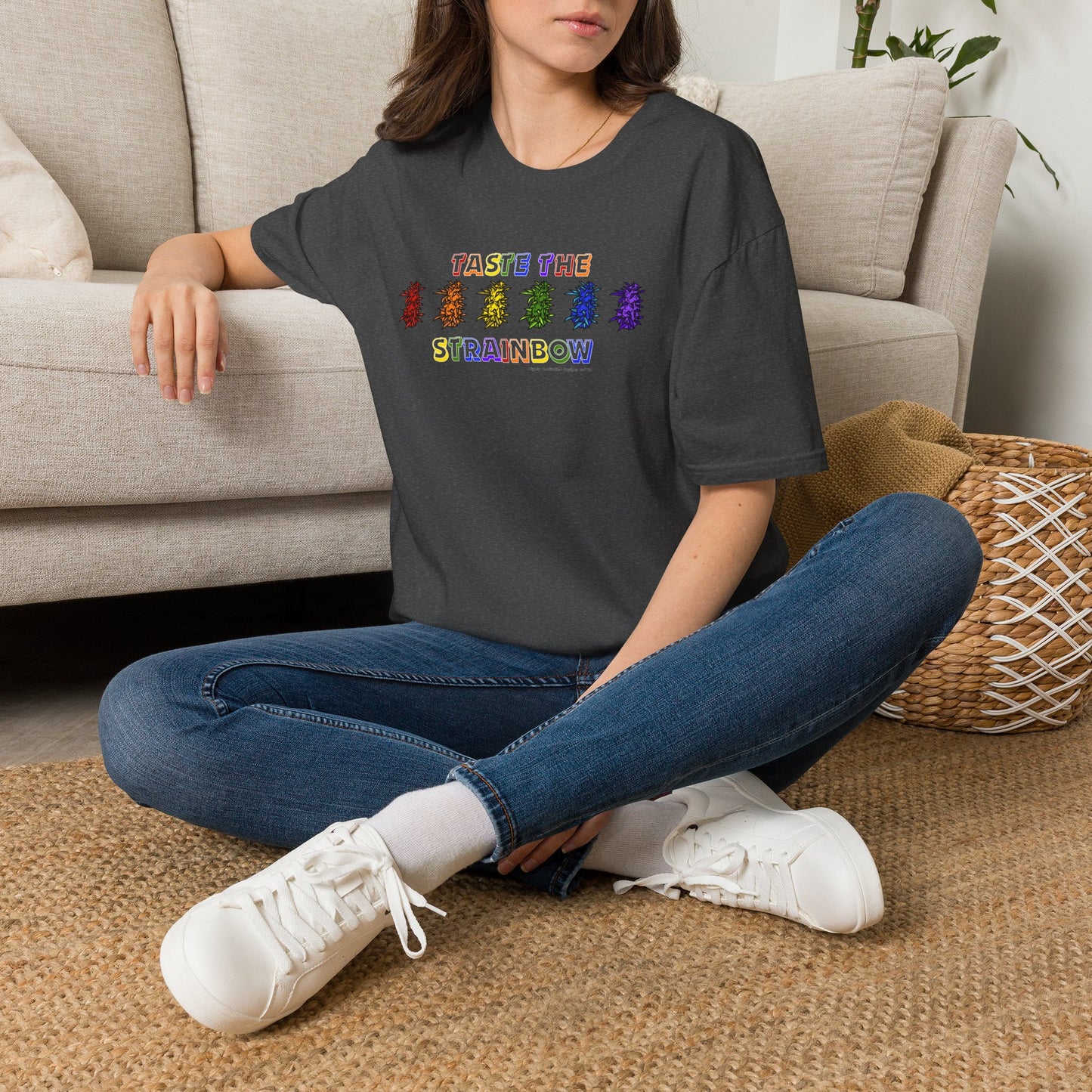 "PRIDE" Taste The Strainbow T-Shirt | Rainbow Graphic Tee | Colorful LGBTQIA+ Pride Shirt | Retro Festival Streetwear | Highly Motivated Designs