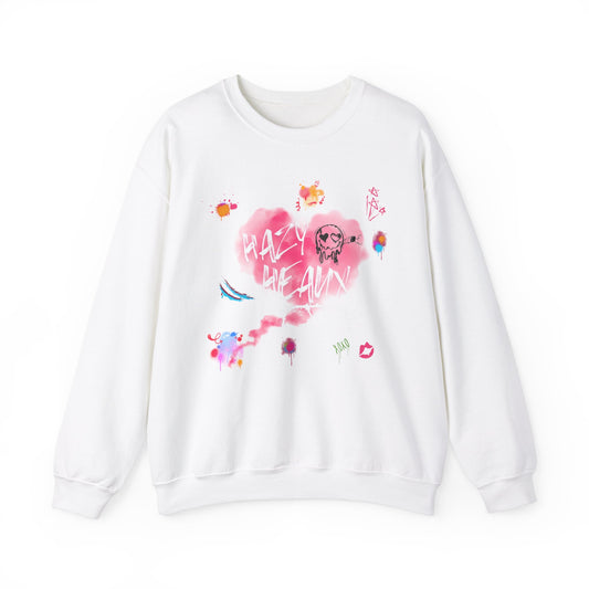 Graffiti Crewneck Sweatshirt - 'Hazy Heaux' Urban Style - Unisex Heavy Blend™