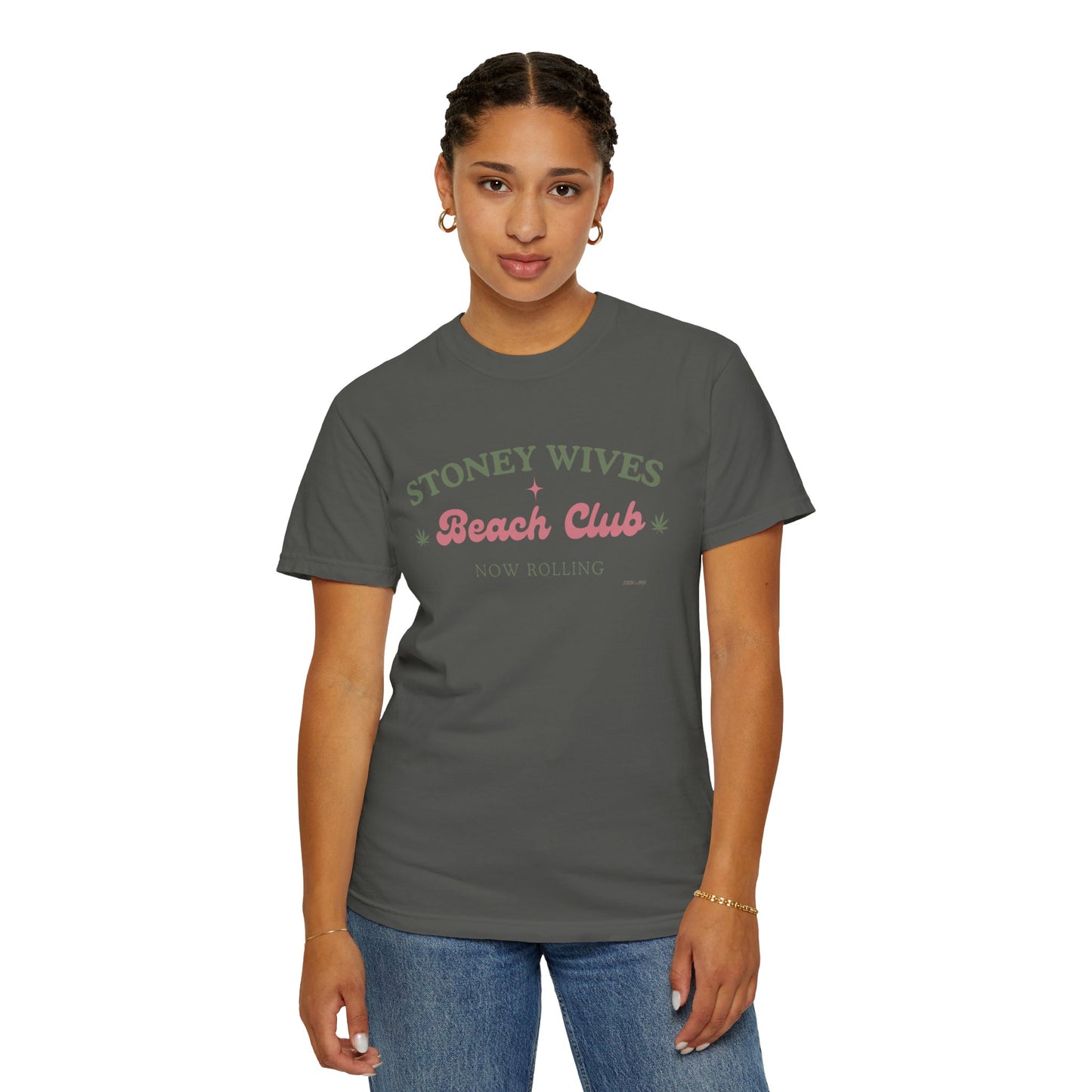 “SLOSW” Stoney Wives Beach Club | Comfort Colors Graphic T-Shirt | The Secret Lives of Stoney Wives Podcast Merch | Retro Summer Tee