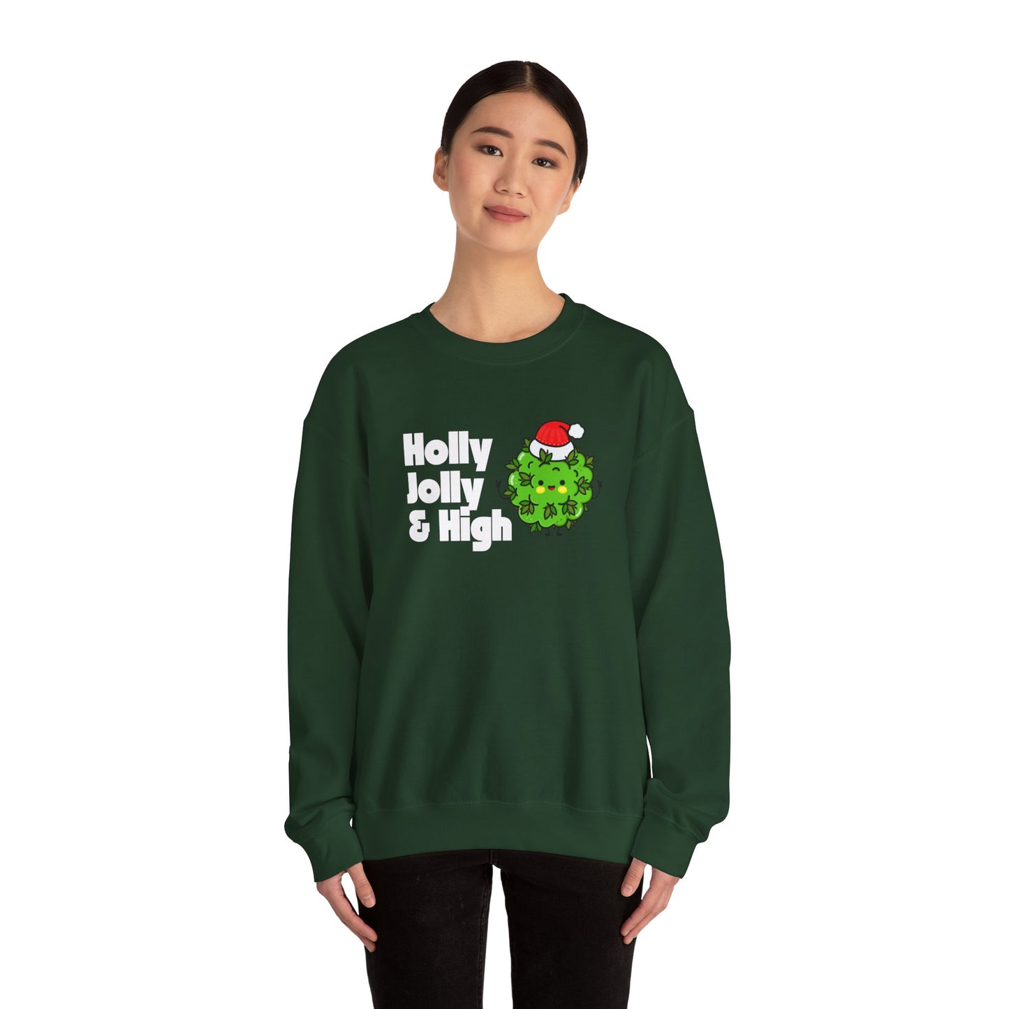 Holly Jolly & High Unisex Crewneck Sweatshirt