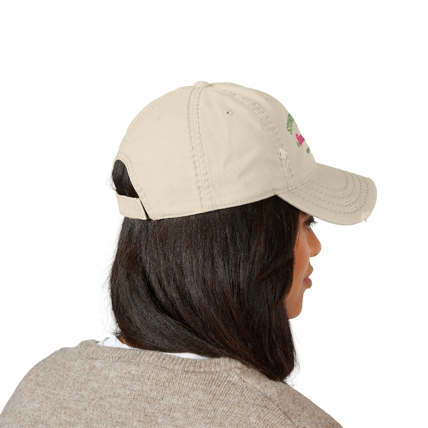 "SLOSW" Stoney Wives Beach Club Distressed Dad Hat | Embroidered Distressed Baseball Cap | The Secret Lives of Stoney Wives Podcast Merch