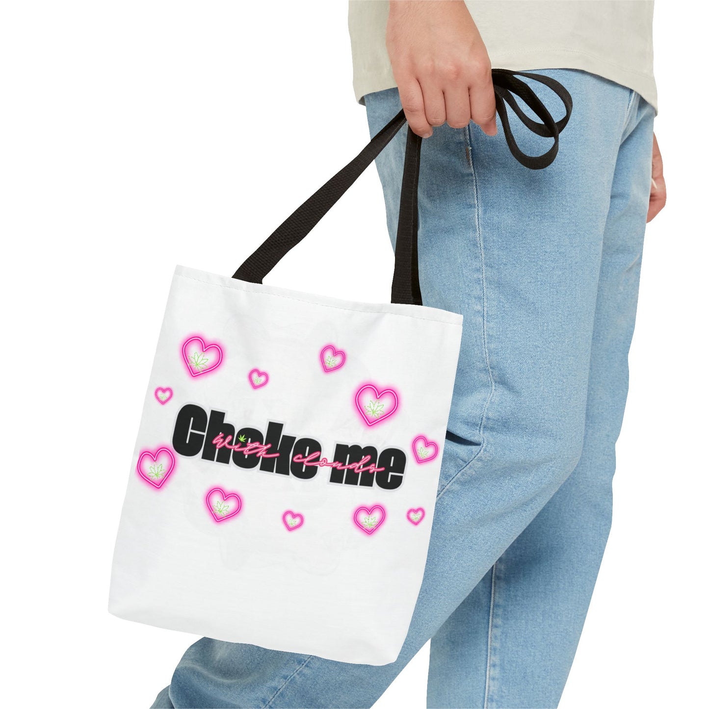 Choke Me with Clouds Tote Bag - Cute Heart Design for Trendy Fashion Lovers