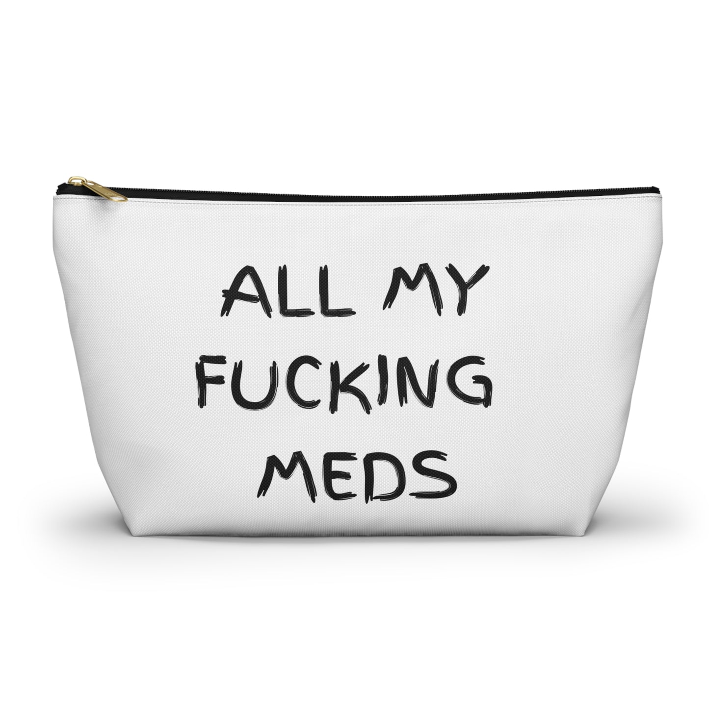 "All My Fucking Meds" Accessory Pouch | Funny Alternative Wellness Stash Bag | Sesh Gear & Everyday Organizer | Colorful Boho Zipper Pouch